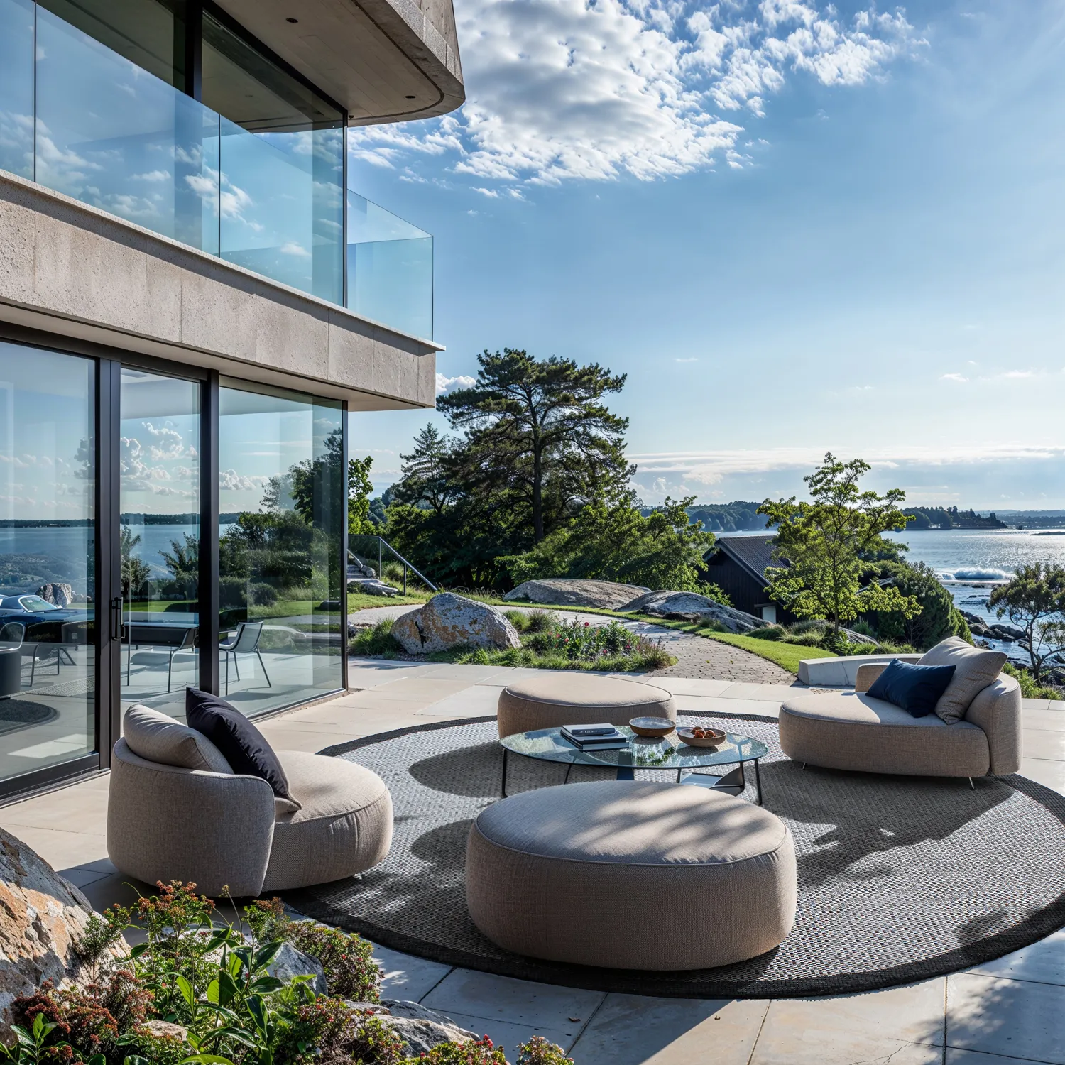 Rond vloerkleed - Sortelha (zwart)