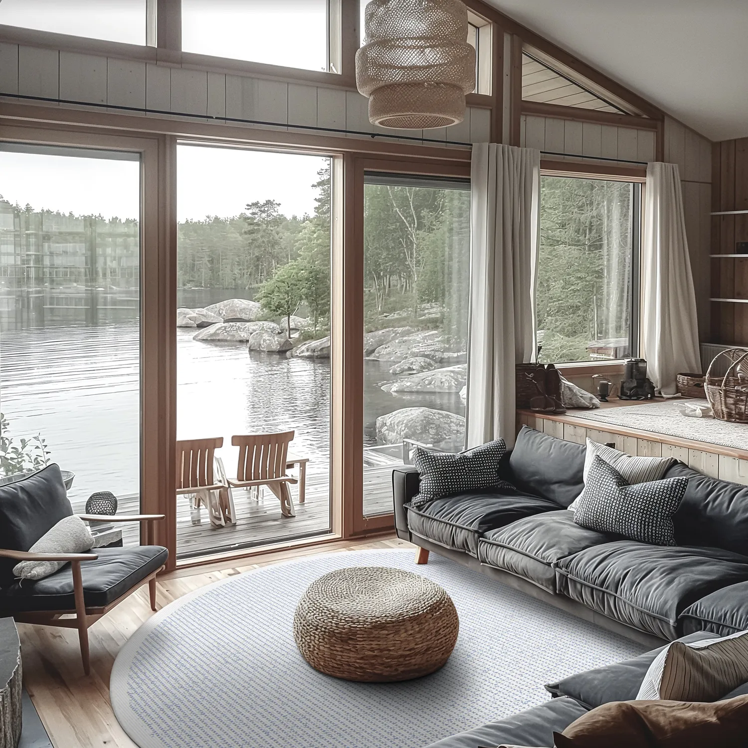 Rond vloerkleed - Tromsø (blauw)