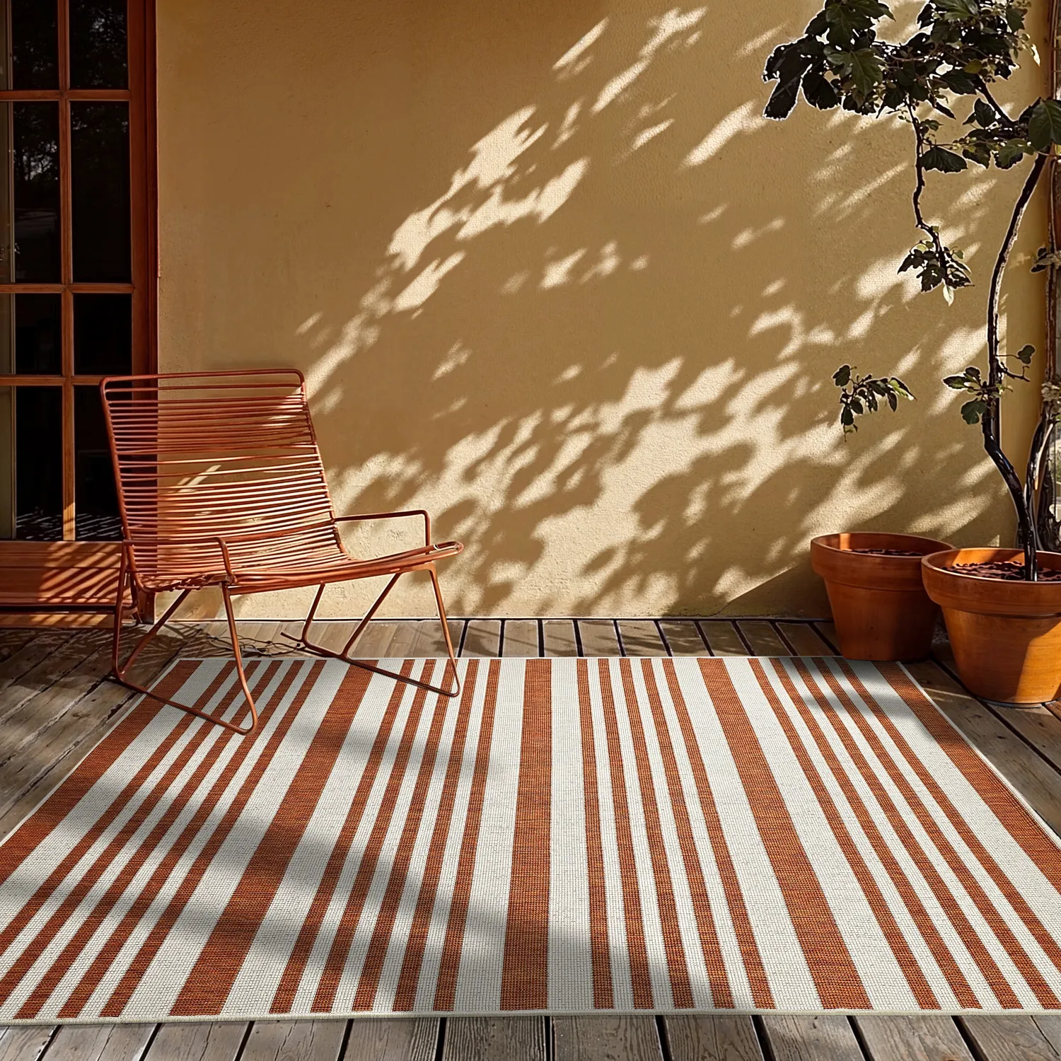 Vloerkleden voor binnen en buiten - Riley (oranje)