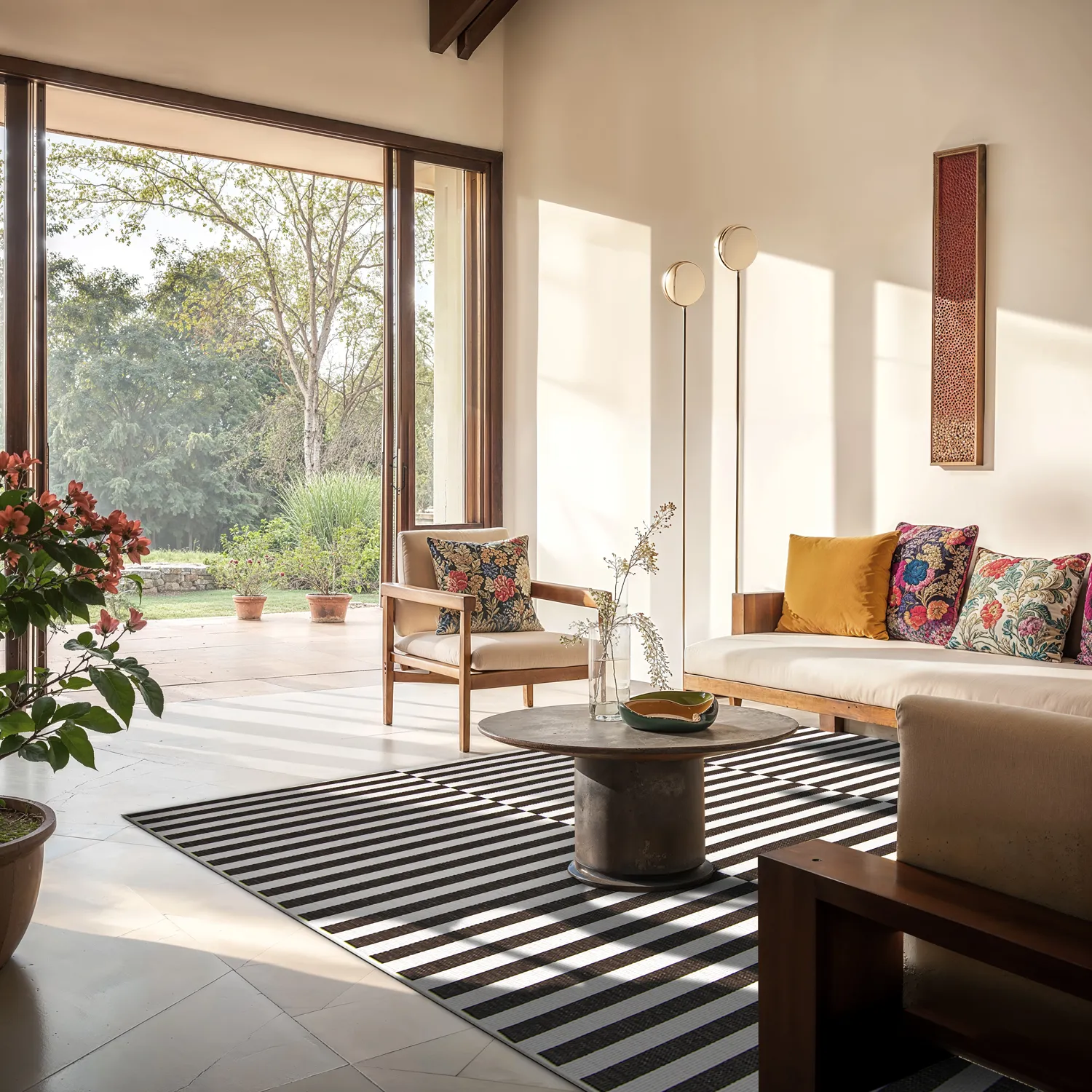 Vloerkleden voor binnen en buiten - Roscoe (zwart)