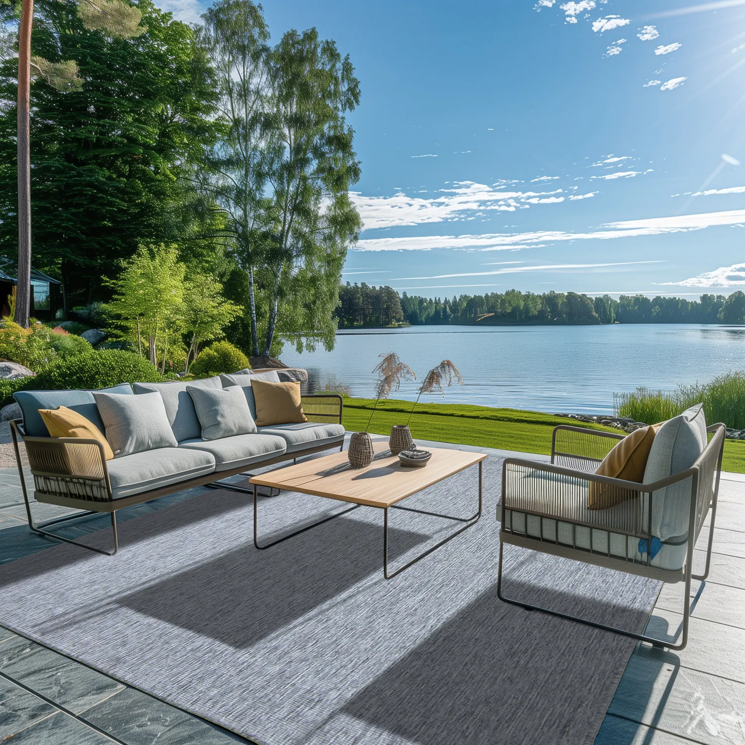 Vloerkleden voor binnen en buiten - Monsanto (grijs)