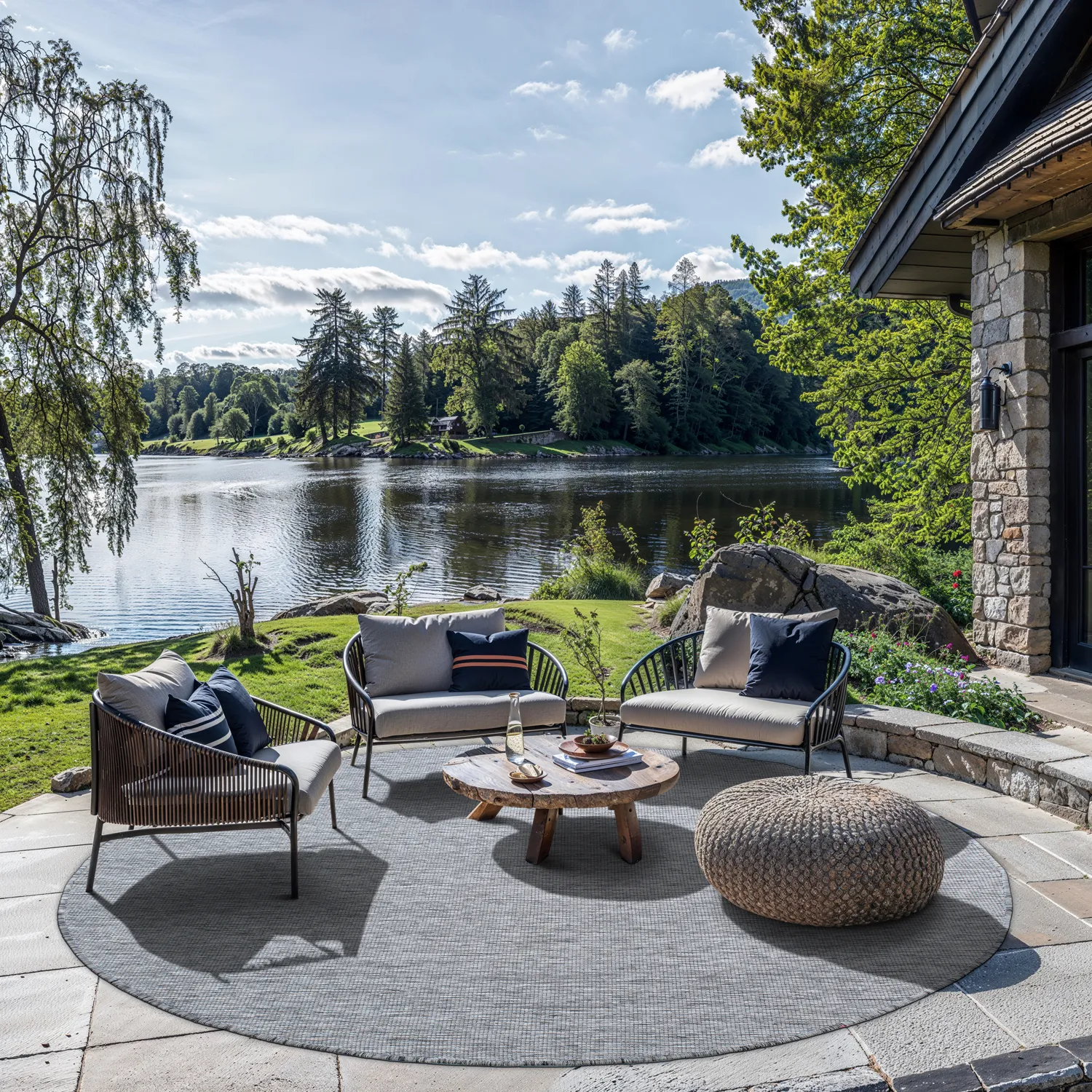 Rond vloerkleed - Monsanto (grijs)