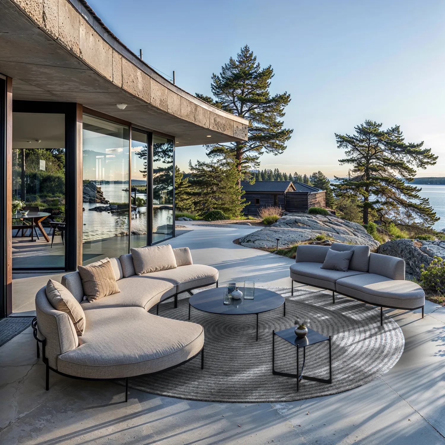 Rond vloerkleed - Ferragudo (grijs)