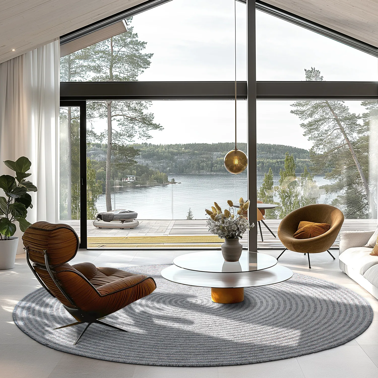 Rond vloerkleed - Ferragudo (grijs)