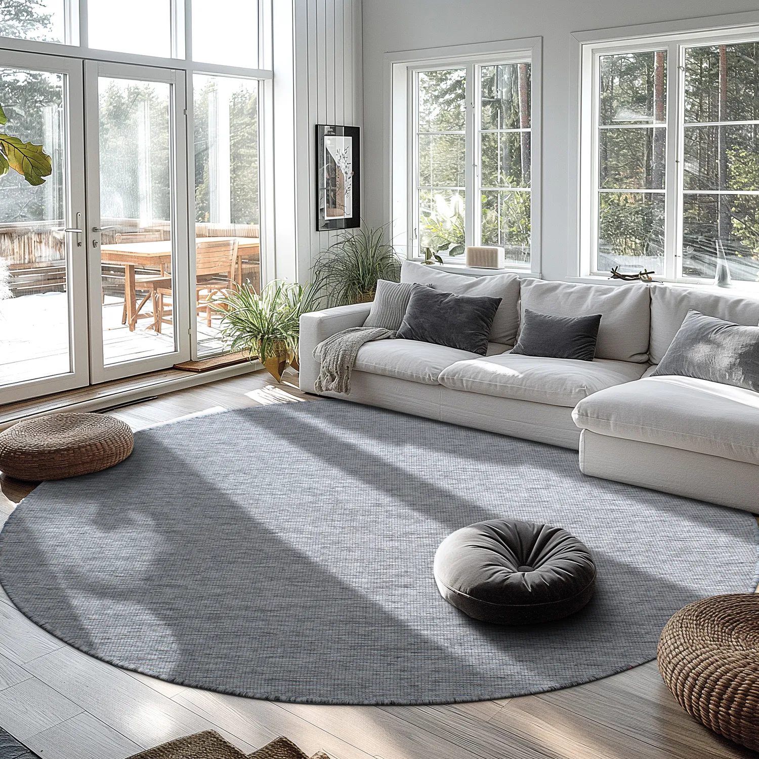 Rond vloerkleed - Monsanto (grijs)