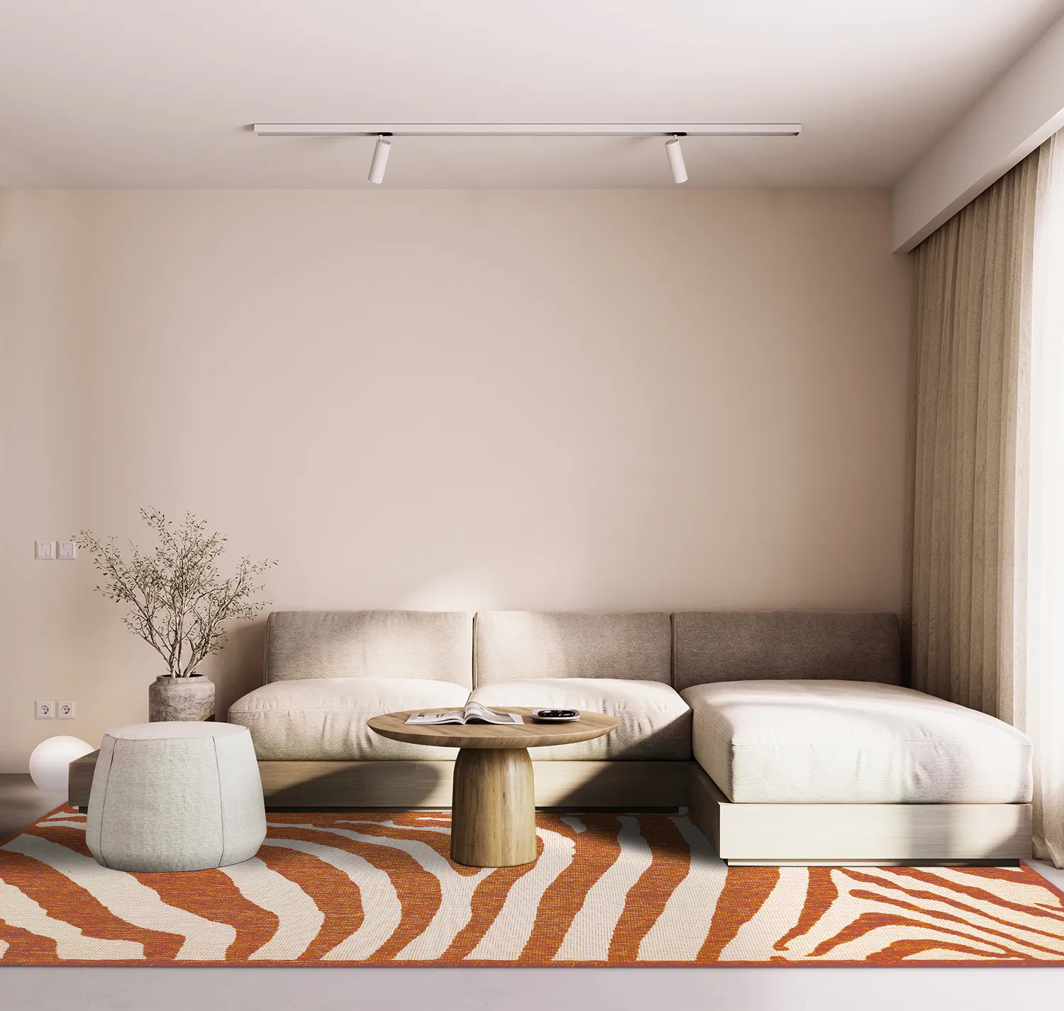 Vloerkleden voor binnen en buiten - Winona (oranje)