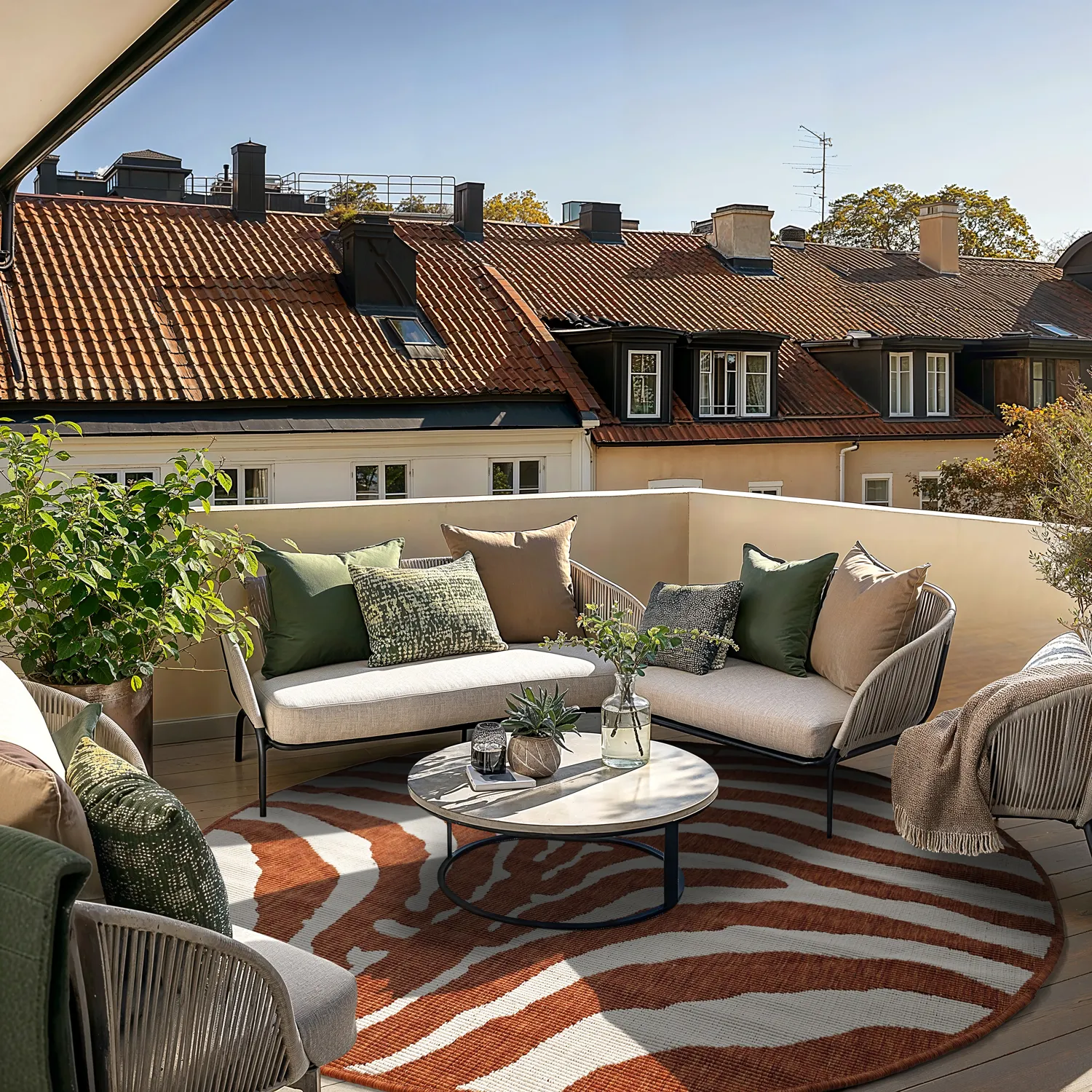 Rond vloerkleed - Indoor/Outdoor Winona (oranje)