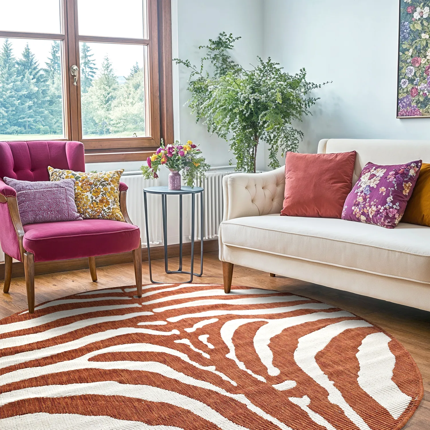 Rond vloerkleed - Indoor/Outdoor Winona (oranje)