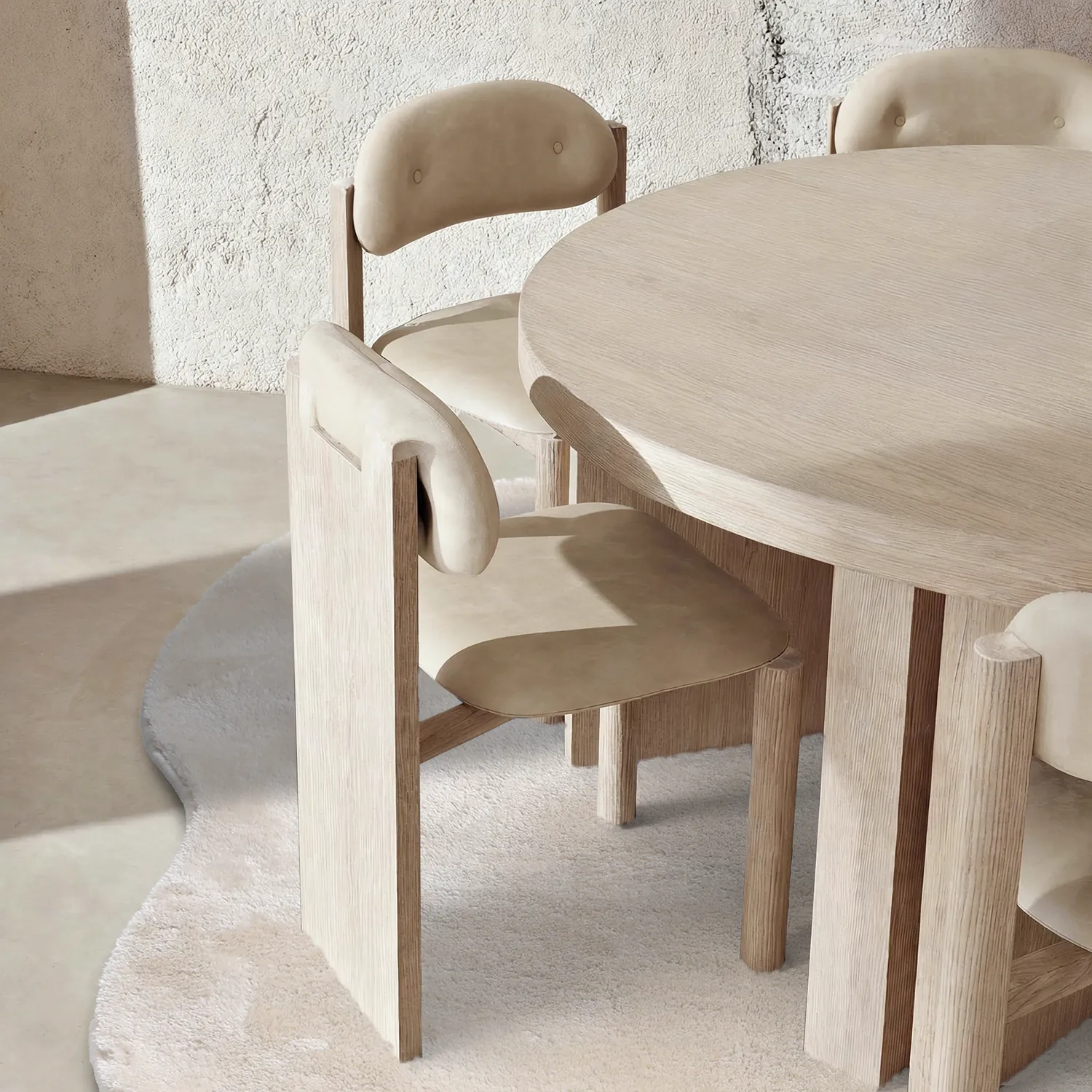 Rond Golvend Vloerkleed - Aranga Super Soft Fur (beige)