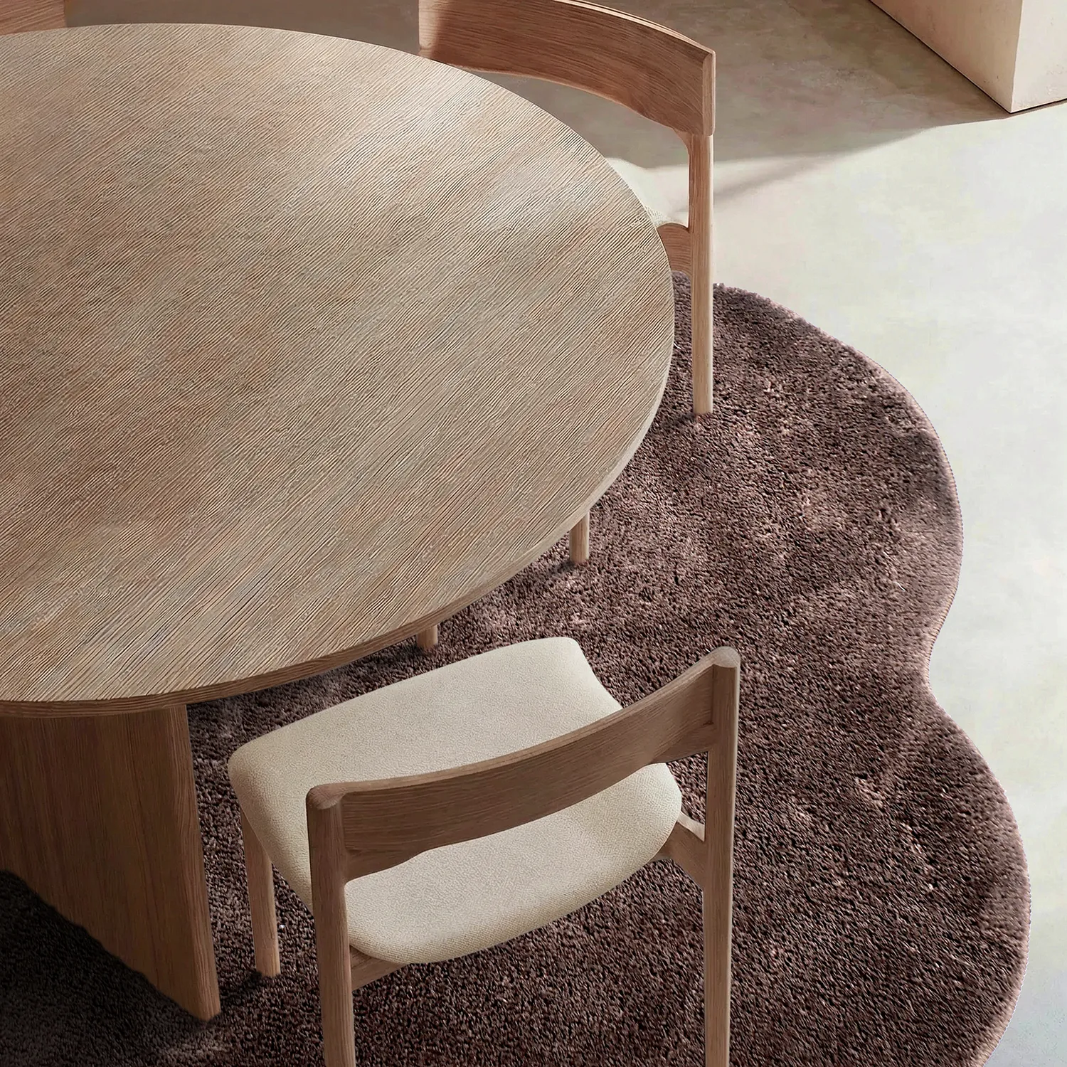 Rond Golvend Vloerkleed - Aranga Super Soft Fur (donkerbruin)