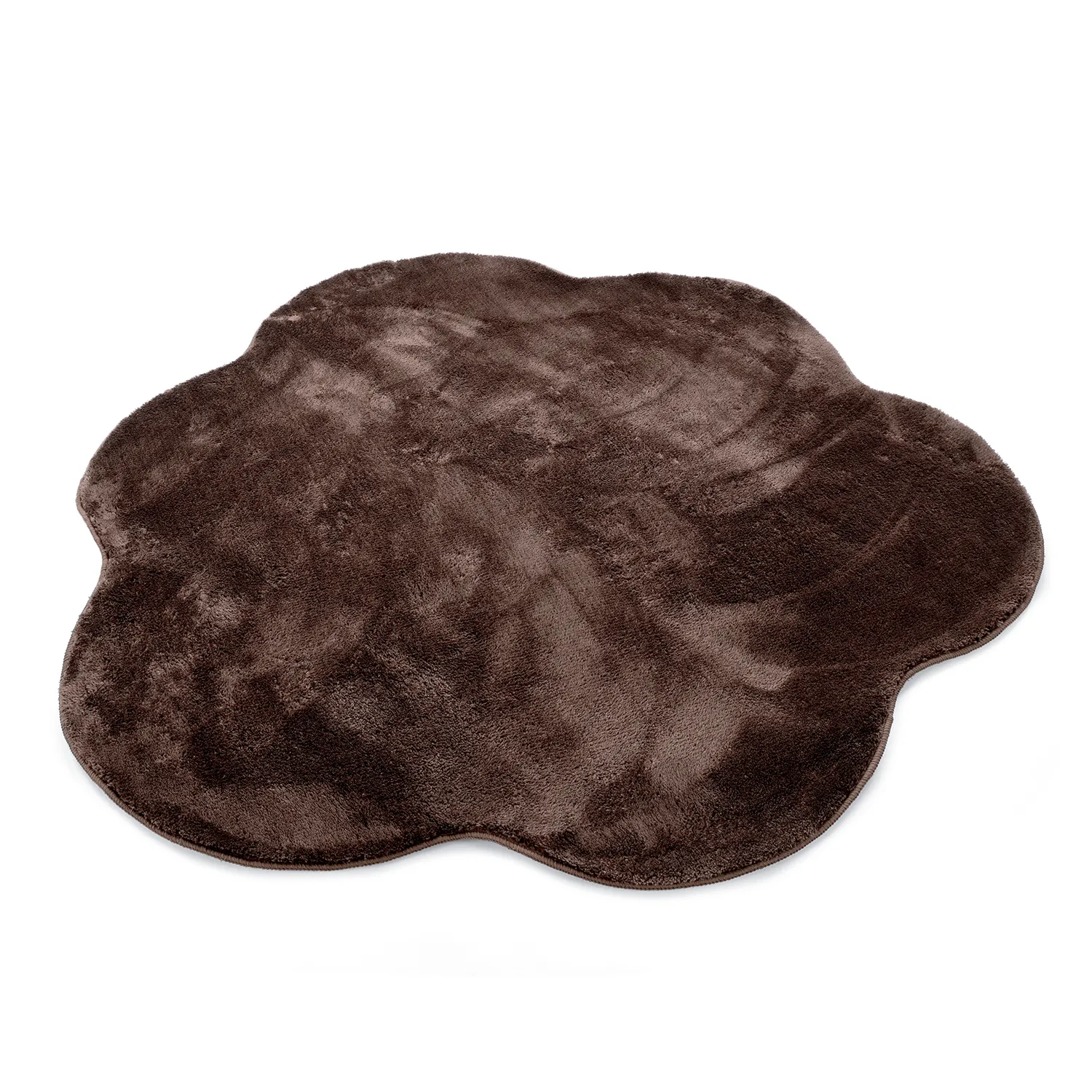 Rond Golvend Vloerkleed - Aranga Super Soft Fur (donkerbruin)