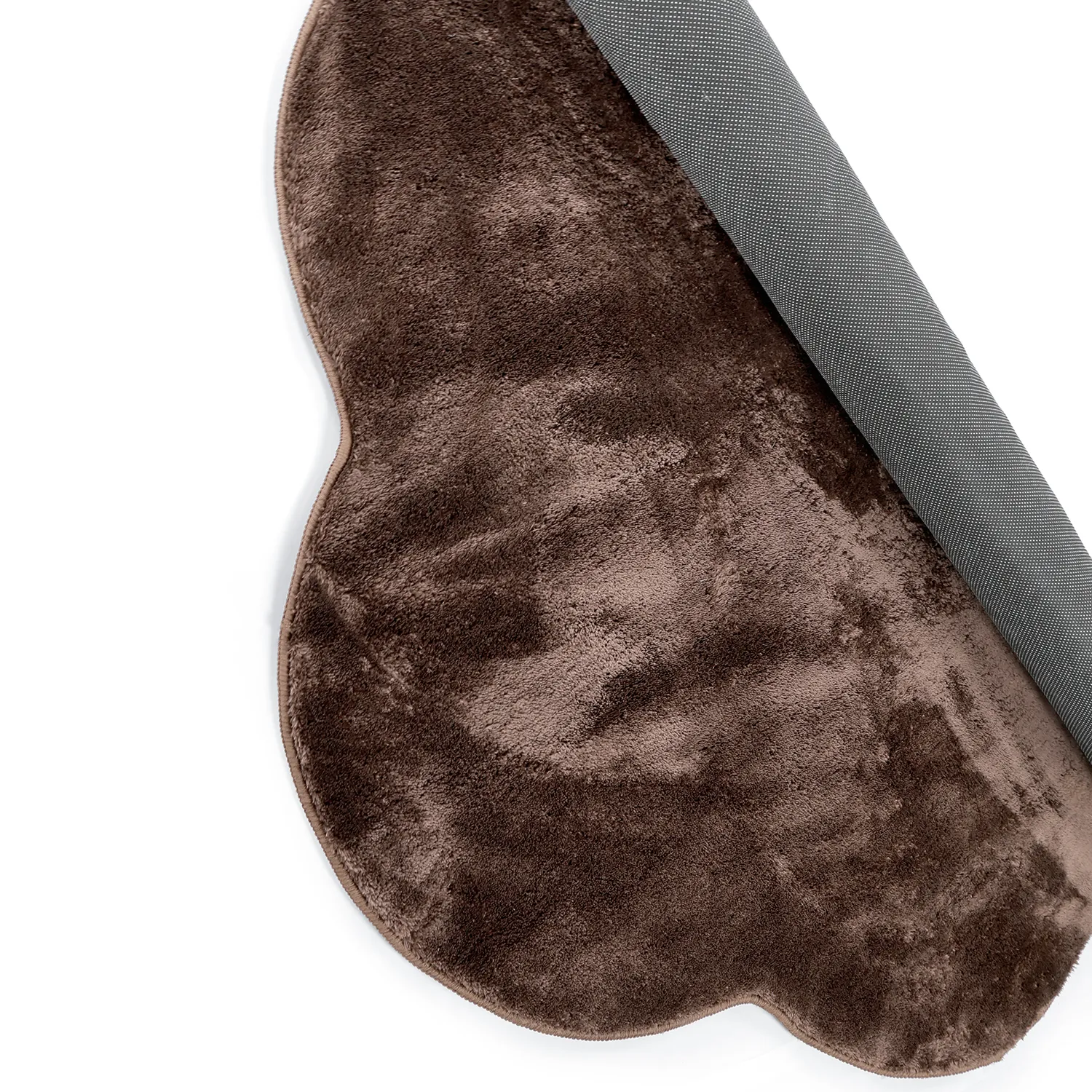 Rond Golvend Vloerkleed - Aranga Super Soft Fur (donkerbruin)