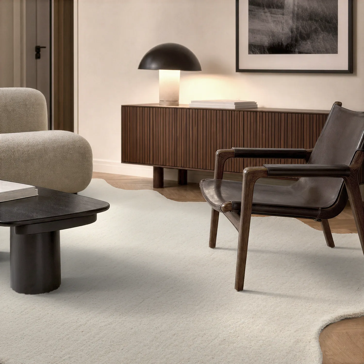 Golvend wollen tapijt - Diu Hand Tufted Wool Premium (room)