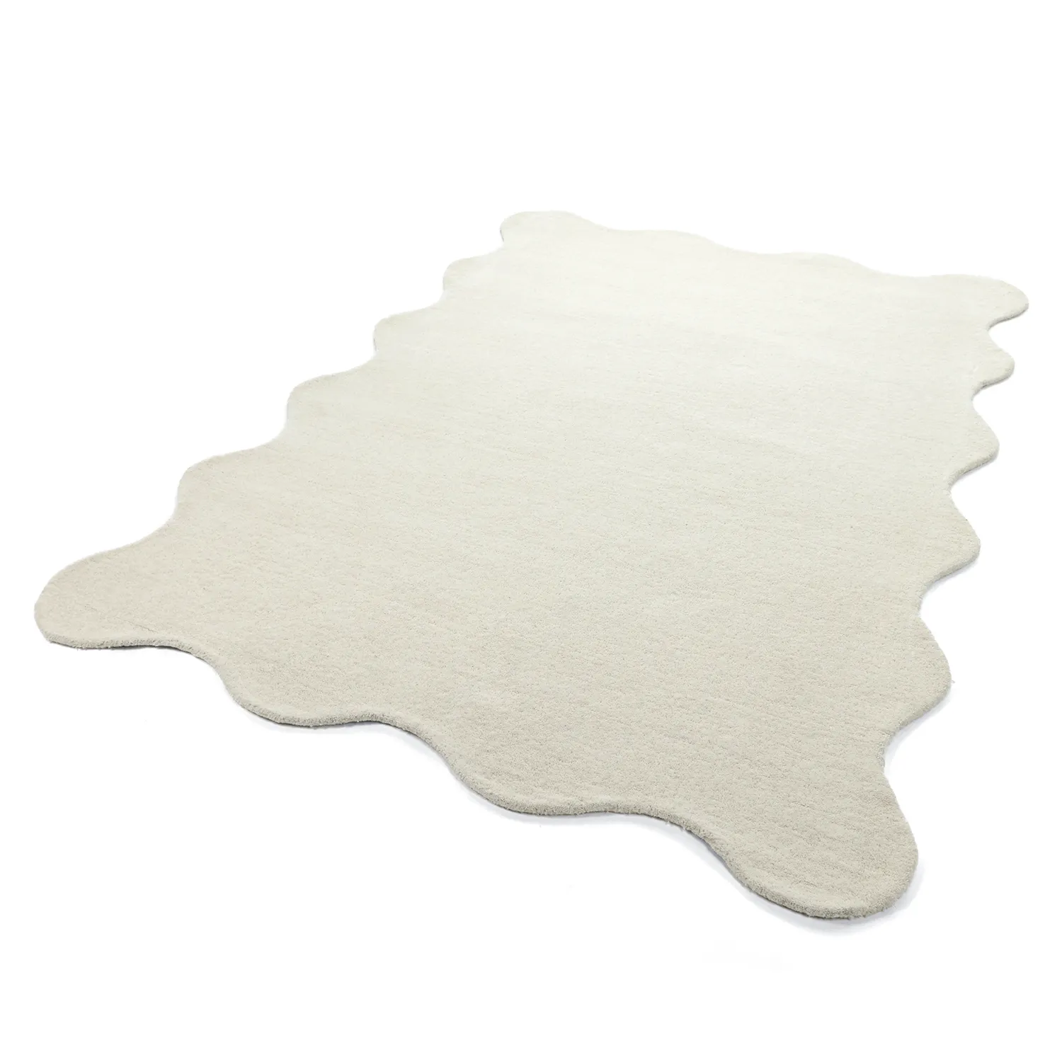 Golvend wollen tapijt - Diu Hand Tufted Wool Premium (wit)