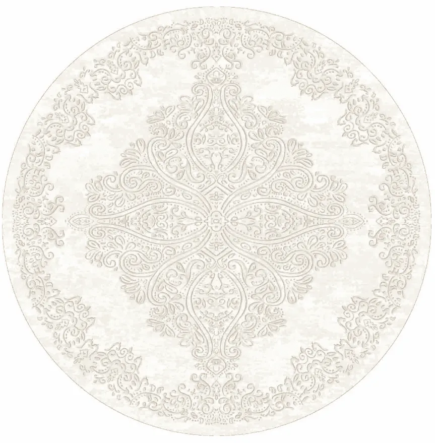 Rond vloerkleed - Valenza (wit)