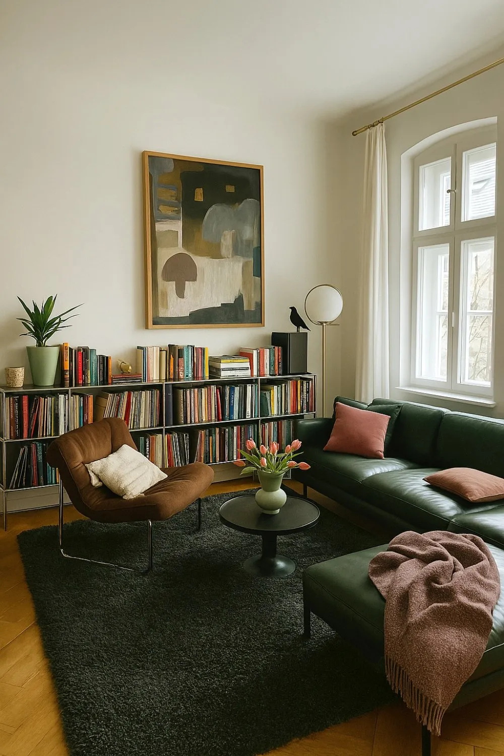 Hoogpolig vloerkleed - Antuco (donker grijs)