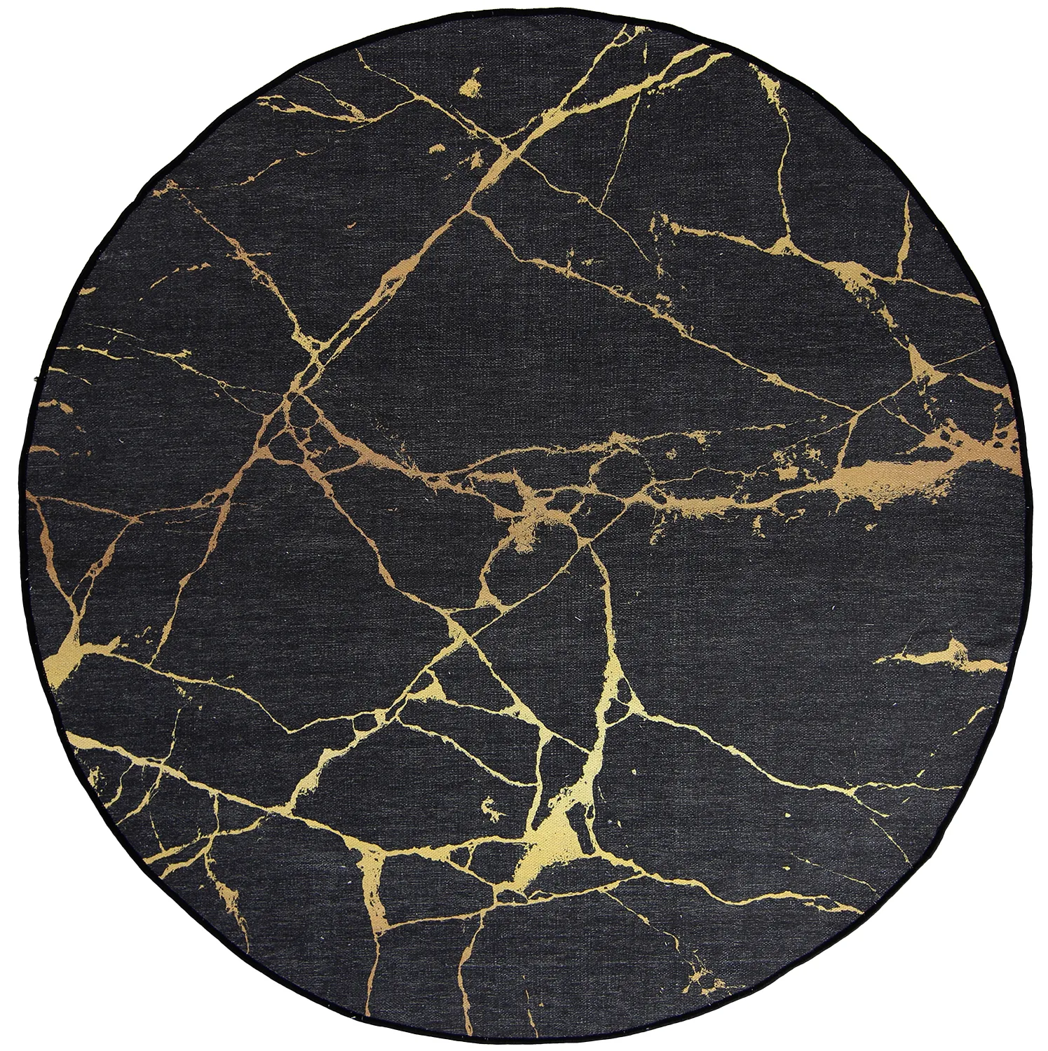 Rond vloerkleed - Vieste (antraciet/goud)