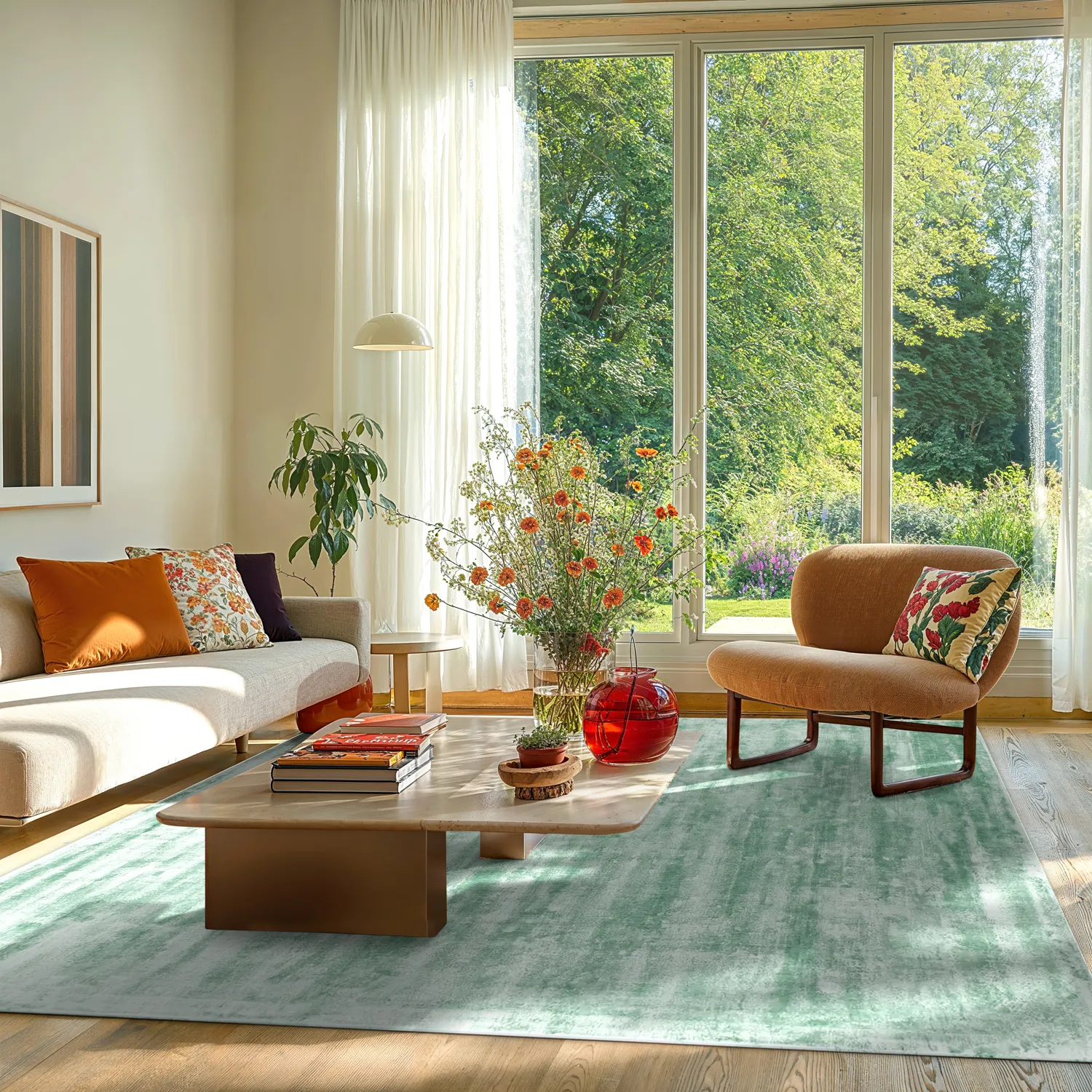 Viscose-vloerkleed - Jodhpur Special Luxury Edition (turkoois)