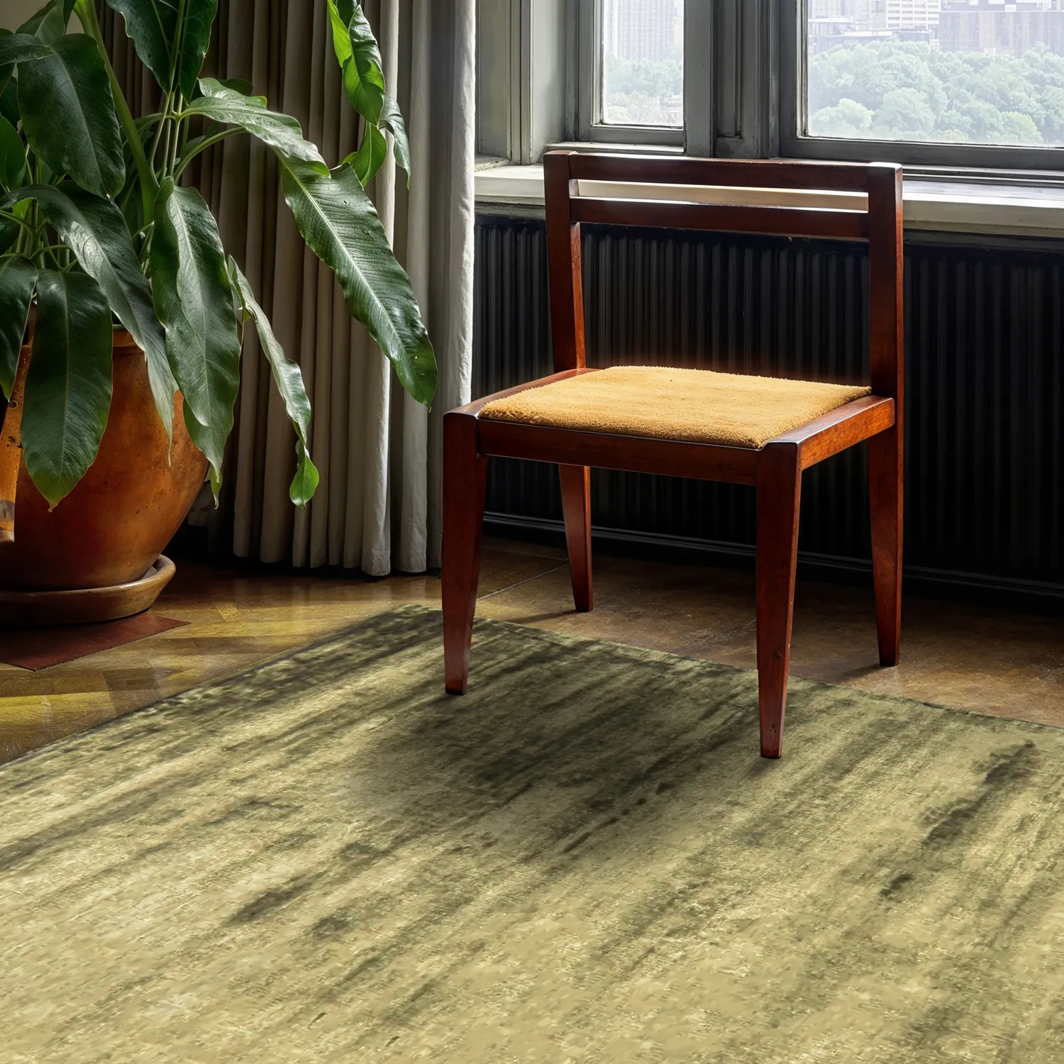 Viscose-vloerkleed - Jodhpur Special Luxury Edition (groen)