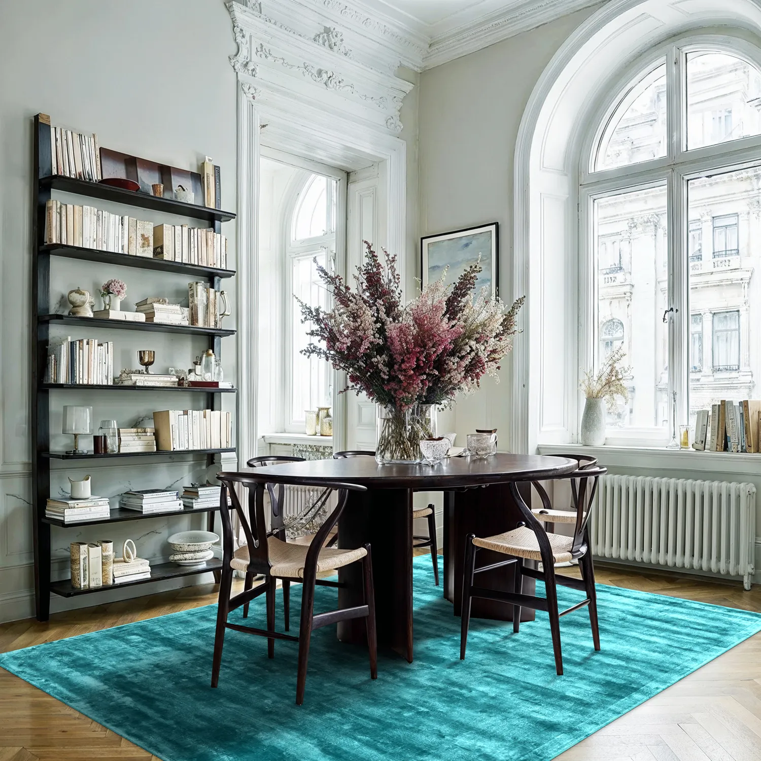 Viscose-vloerkleed - Jodhpur Special Luxury Edition (turkoois)