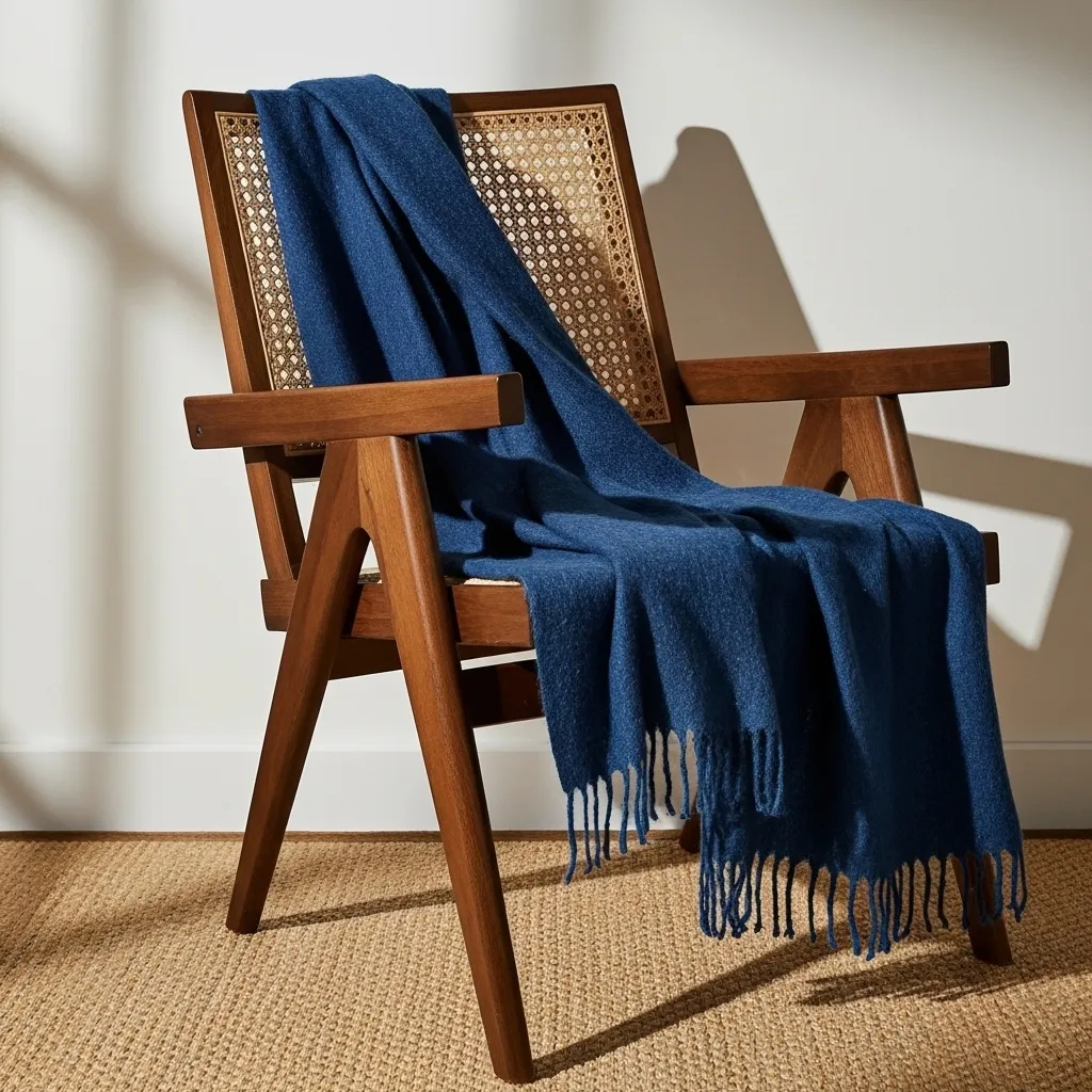 Dekens - Wollenmix plaid - Samantha (marineblauw)