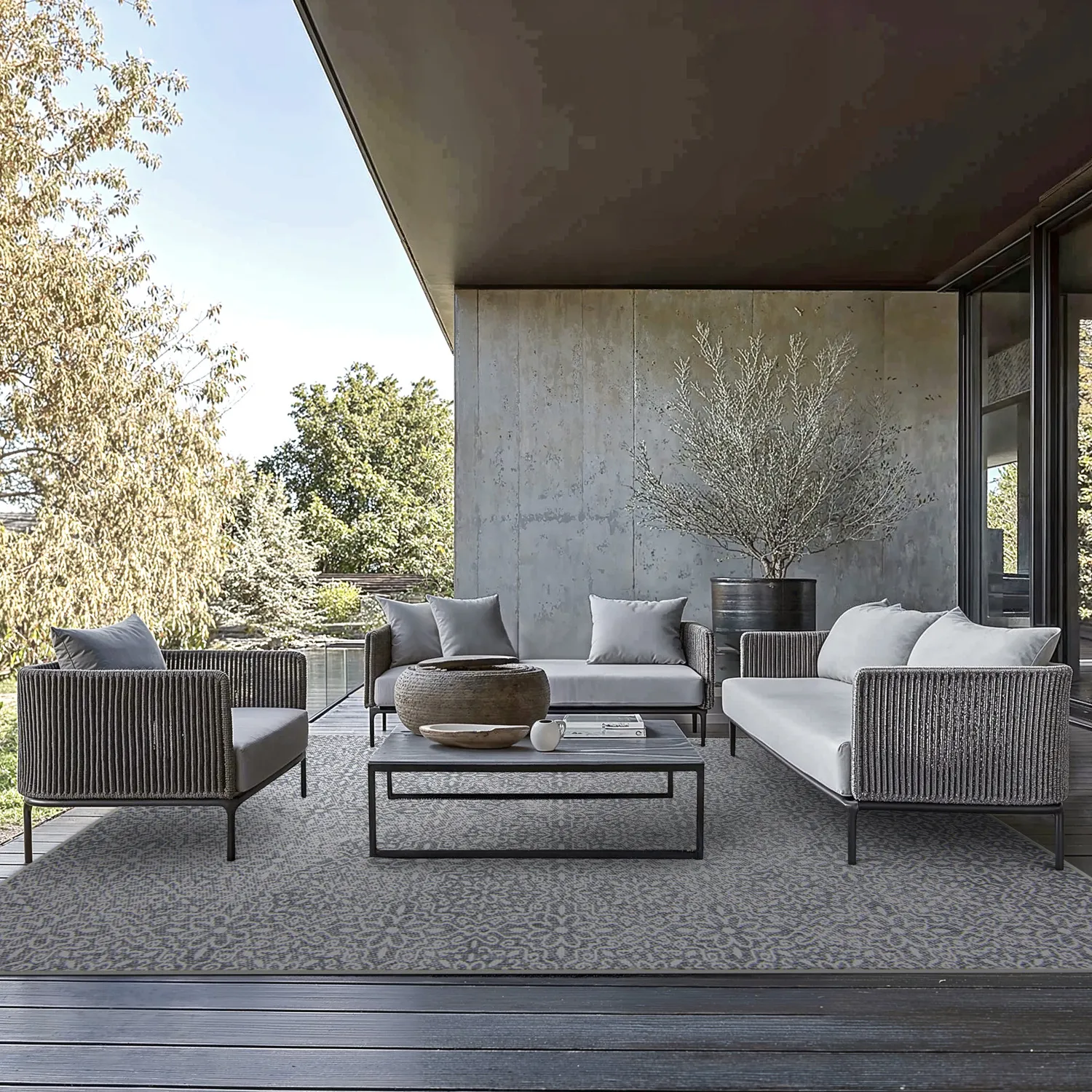 Vloerkleden voor binnen en buiten - Alesund (grijs)