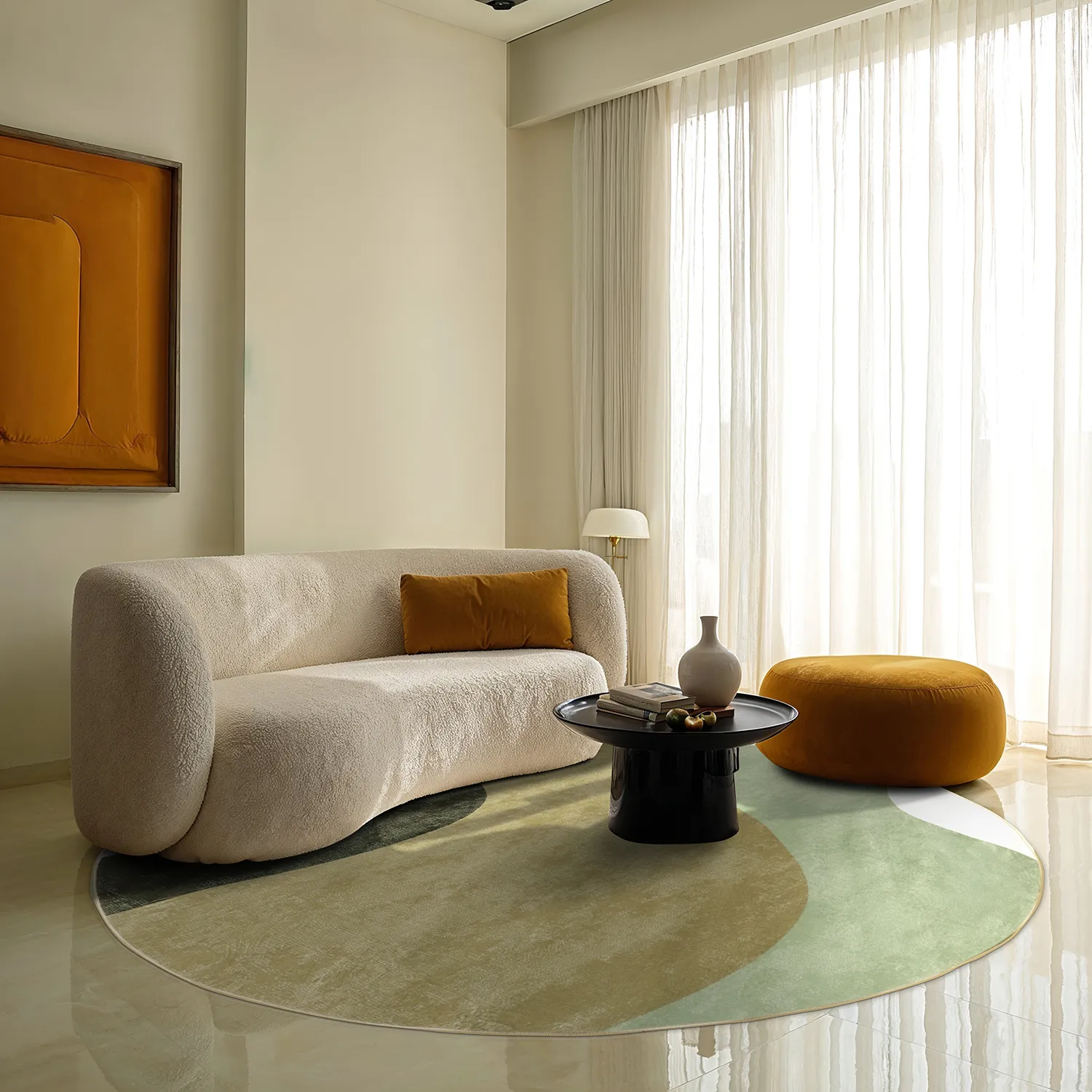 Rond vloerkleed - Barcelona (bruin)