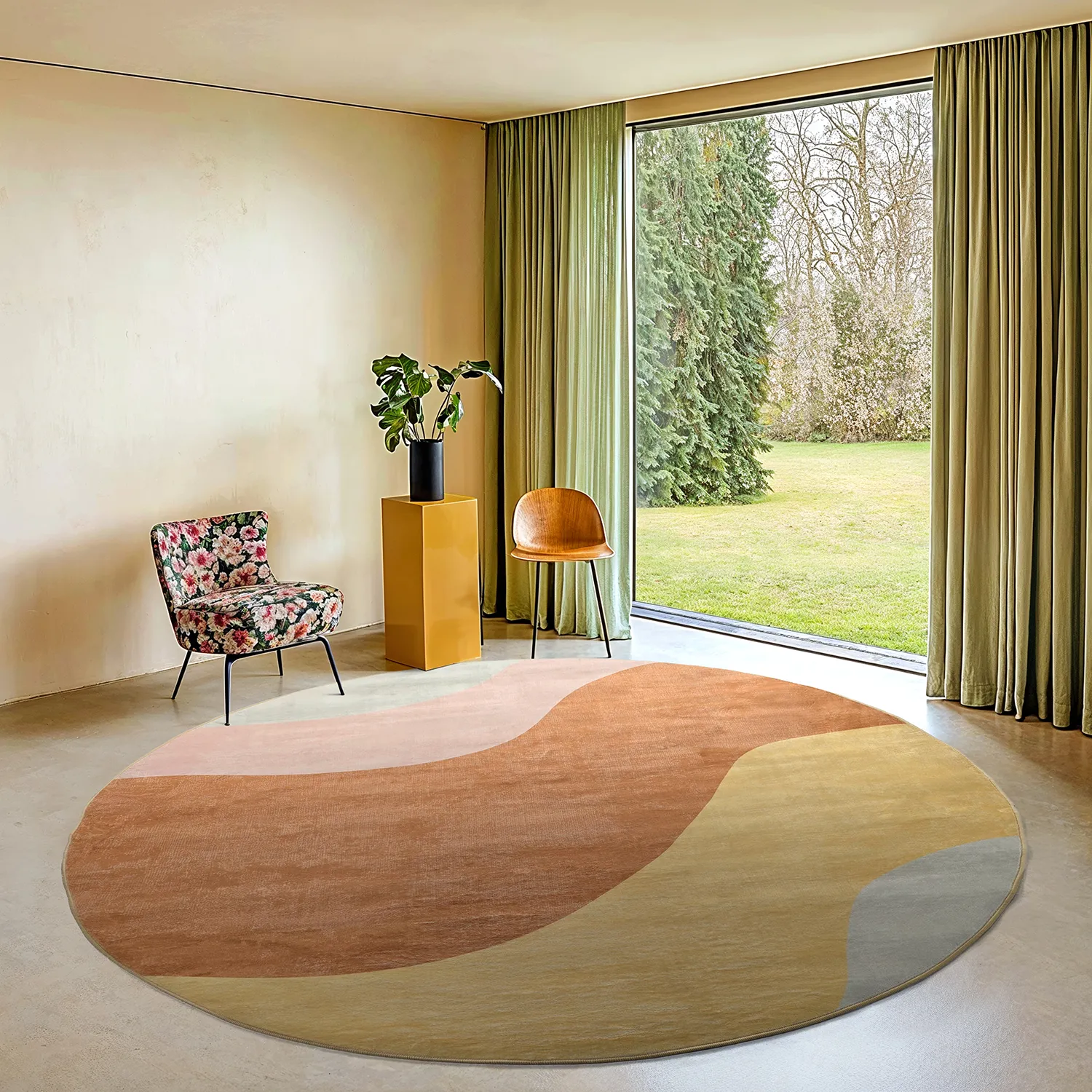 Rond vloerkleed - Barcelona (champagne)