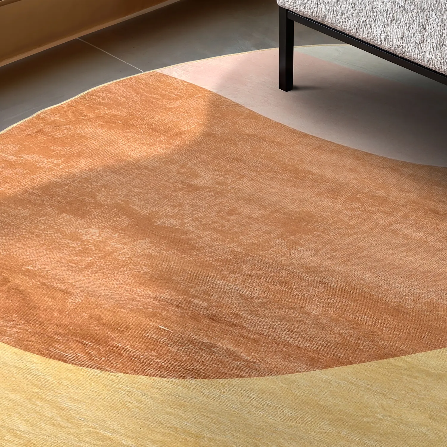 Rond vloerkleed - Barcelona (champagne)