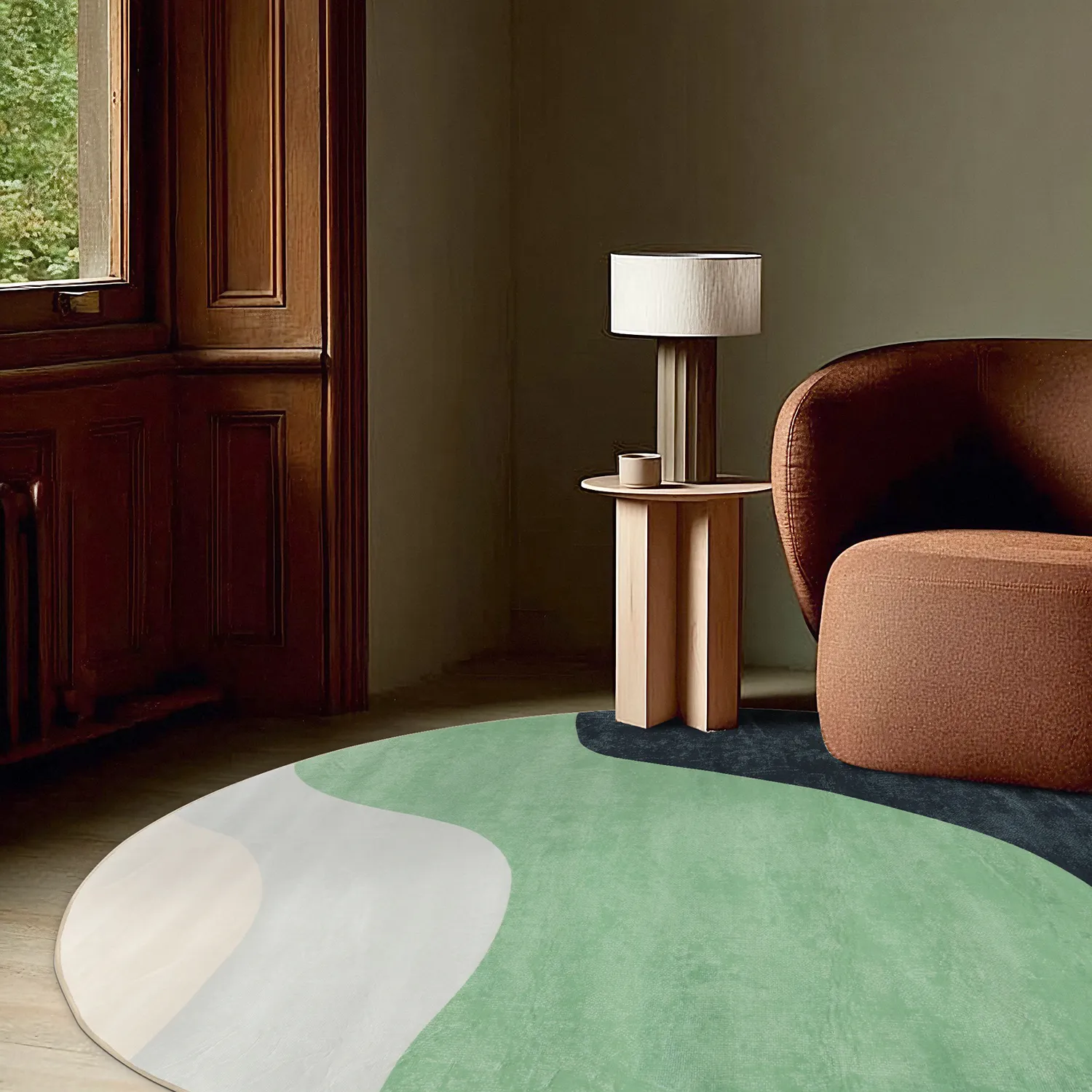 Rond vloerkleed - Barcelona (groente)