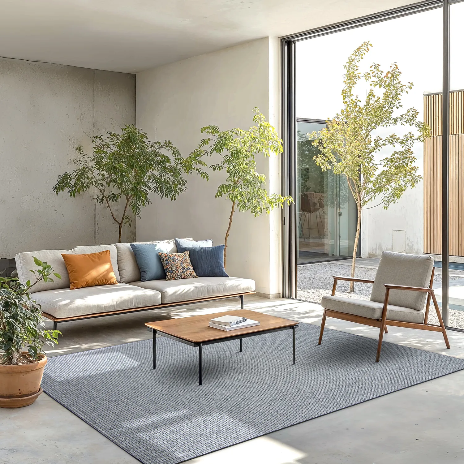 Vloerkleden voor binnen en buiten - Bergen (antraciet)