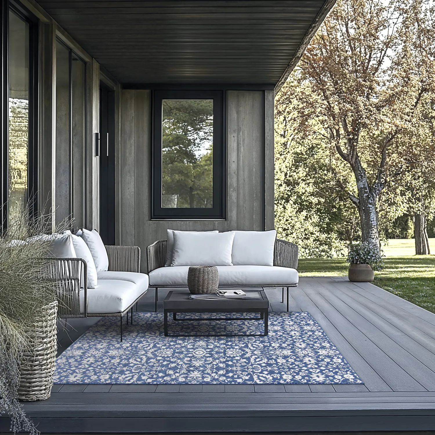 Vloerkleden voor binnen en buiten - Brussels Ocean (blauw)