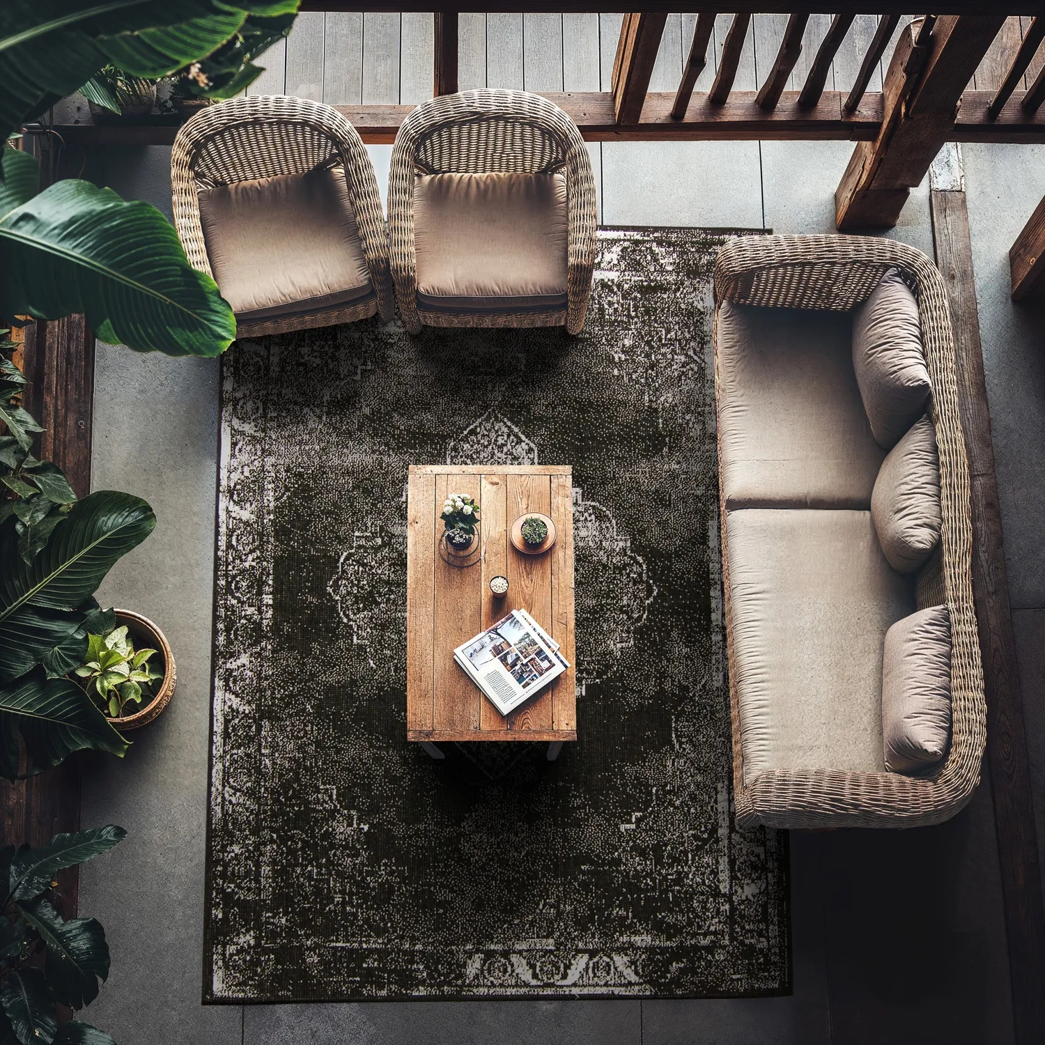 Vloerkleden voor binnen en buiten - Brussels Weave (zwart)