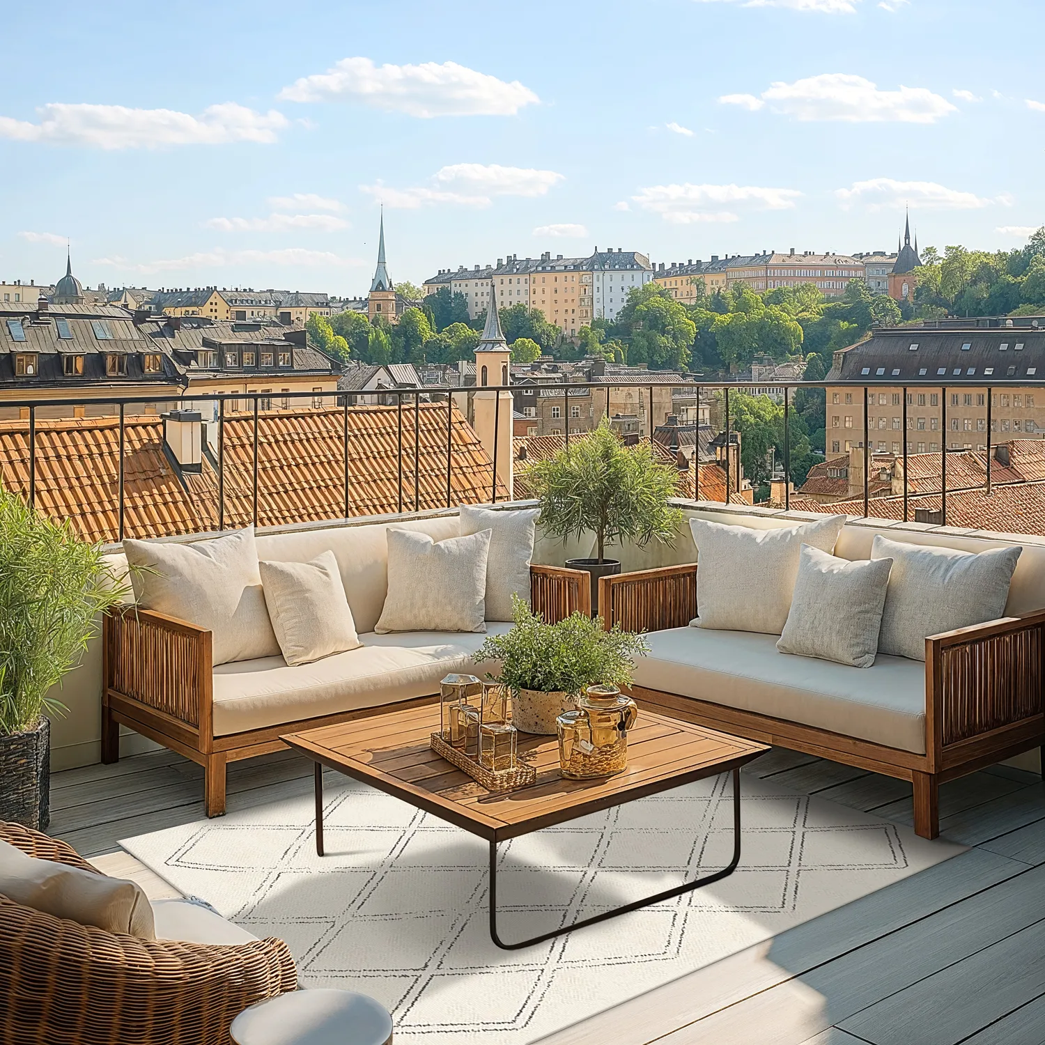 Vloerkleden voor binnen en buiten - Brussels Diamond (wit)
