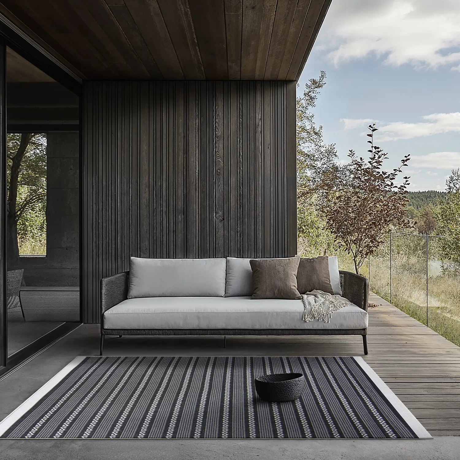 Vloerkleden voor binnen en buiten - Geiranger (zwart)