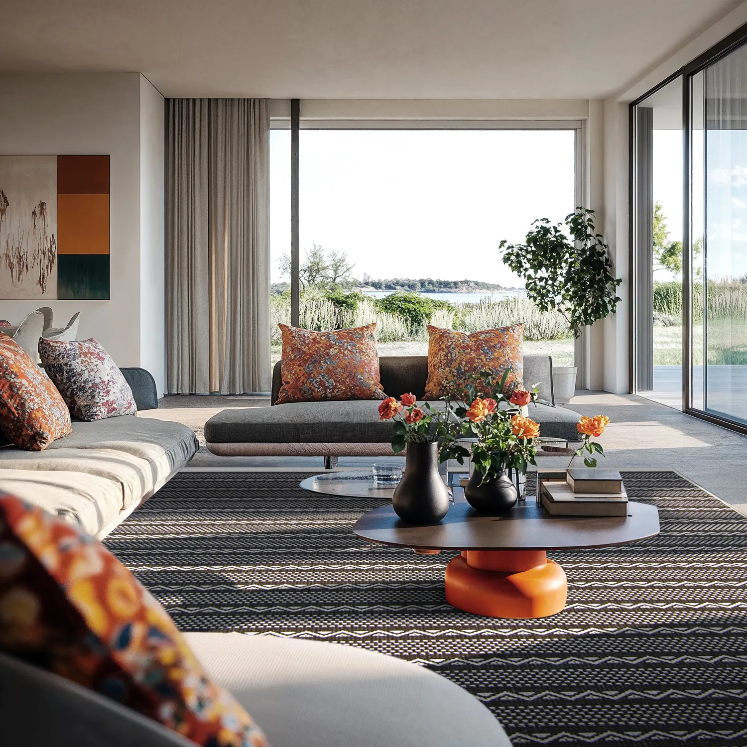 Vloerkleden voor binnen en buiten - Geiranger (zwart)