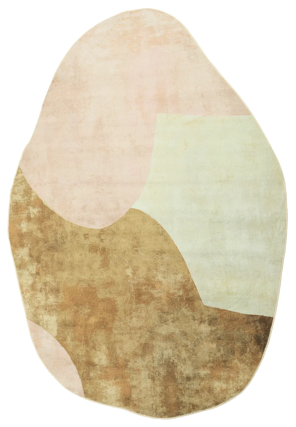 Rond Wilton-vloerkleed met golvende randLazio (beige/roze)