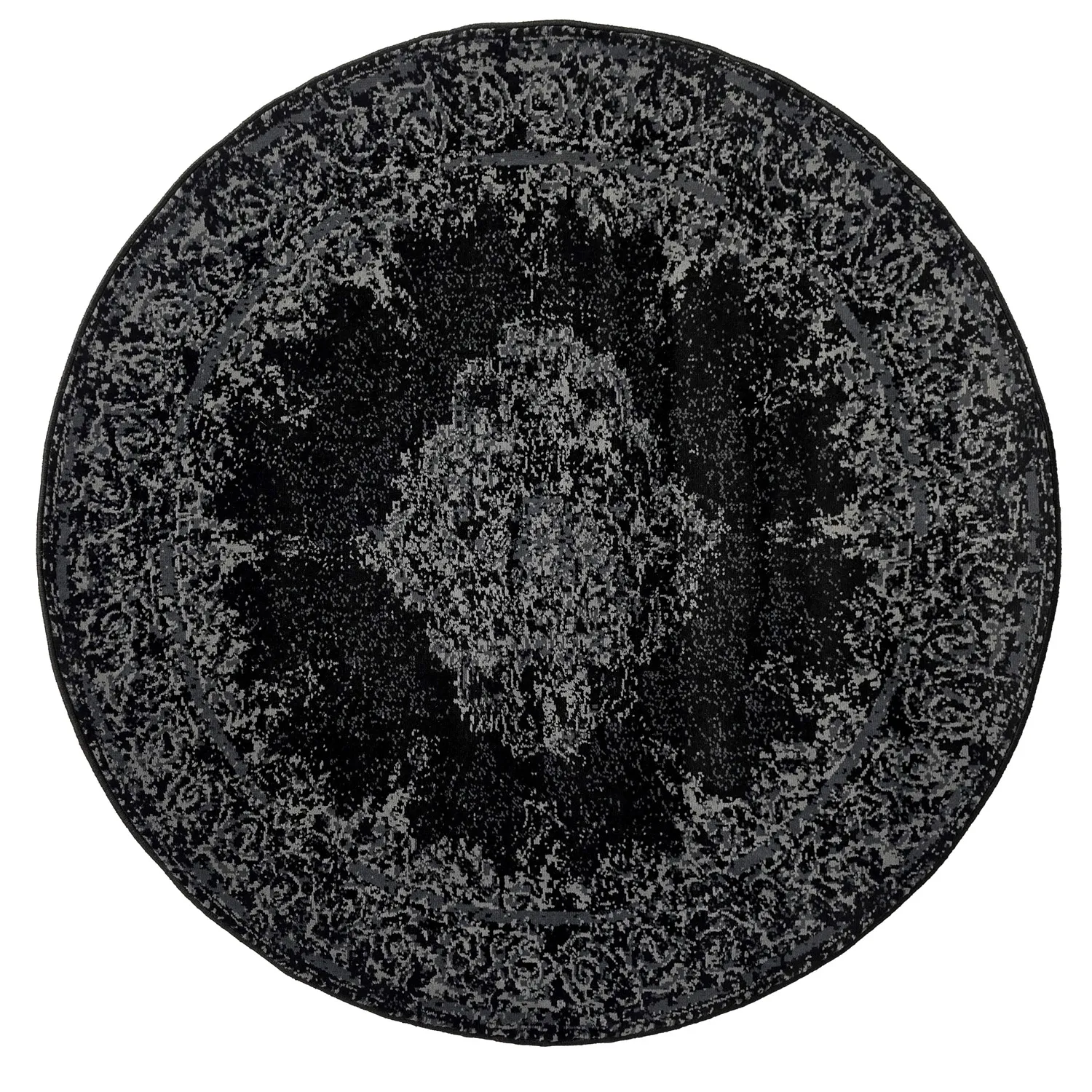 Rond vloerkleed - Peking (zwart)