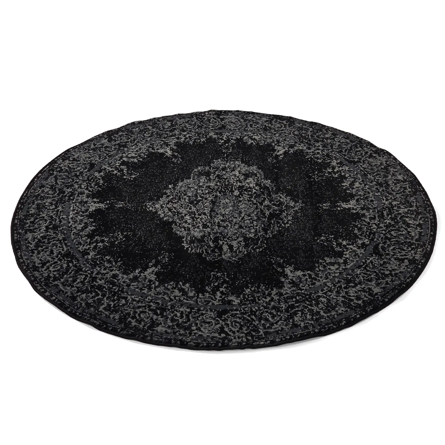 Rond vloerkleed - Peking (zwart)