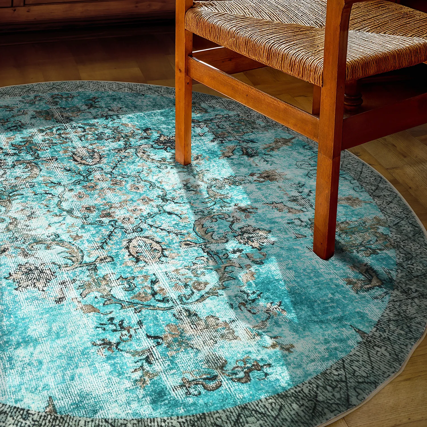 Rond vloerkleed - Rosalie (blauw)