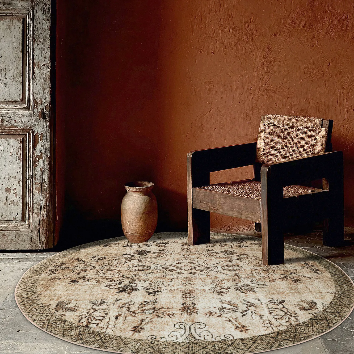 Rond vloerkleed - Rosalie (bruin)