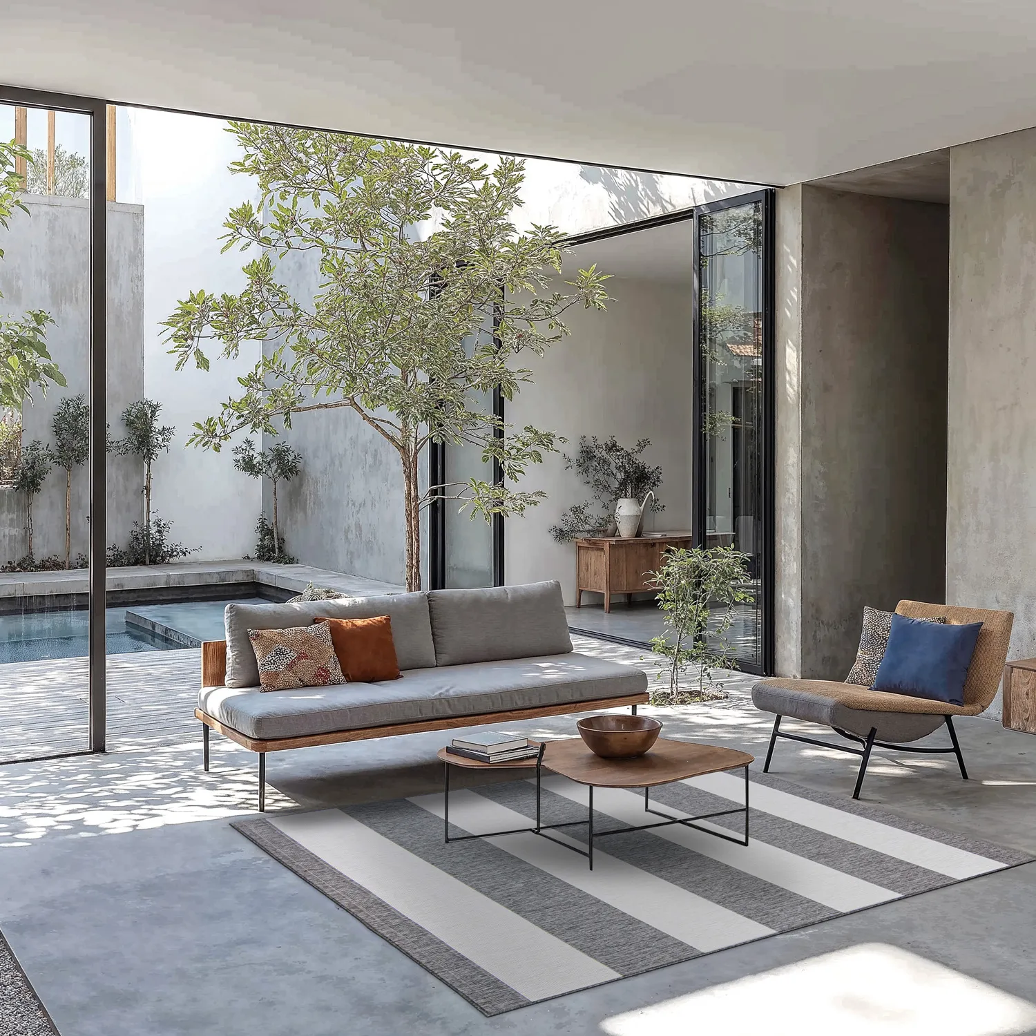 Vloerkleden voor binnen en buiten - Santana (grijs)