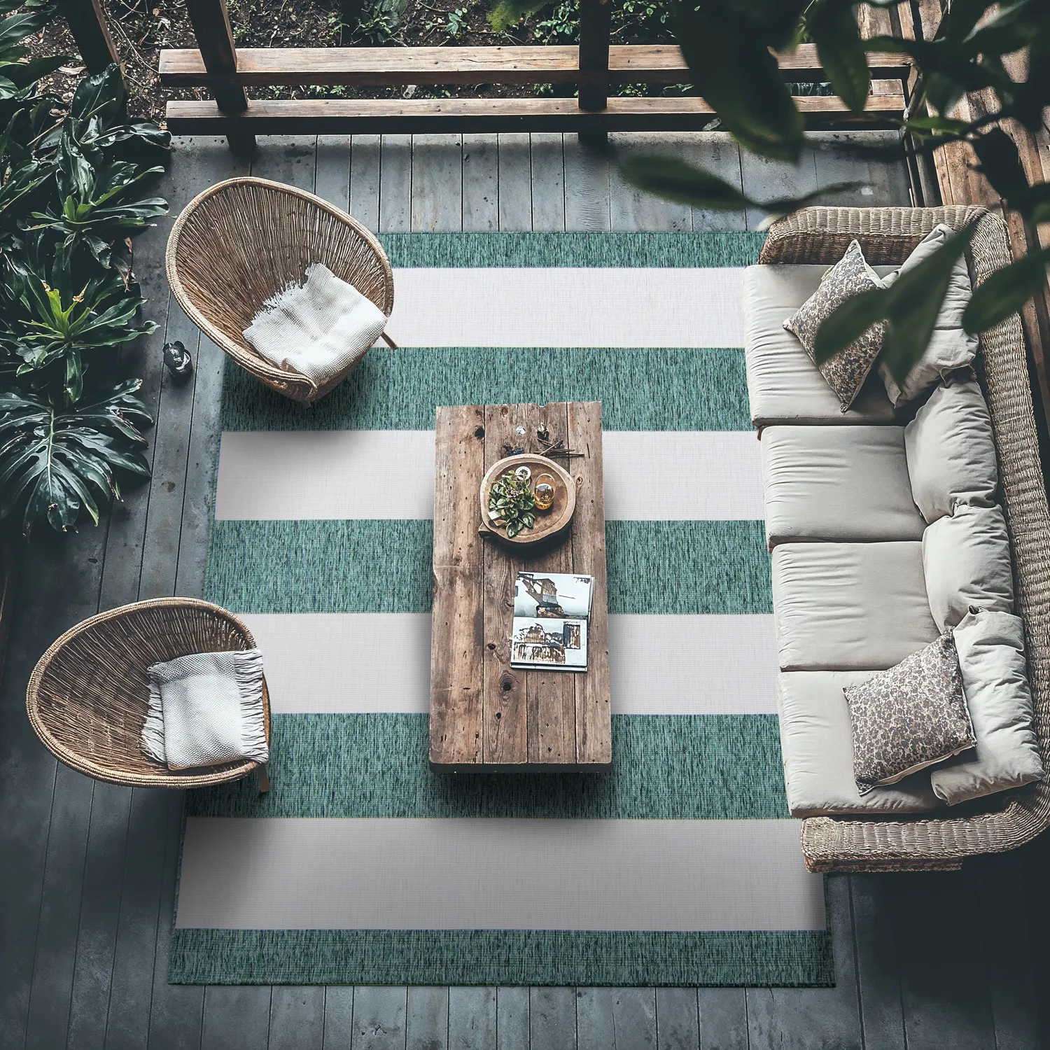 Vloerkleden voor binnen en buiten - Santana (groente)