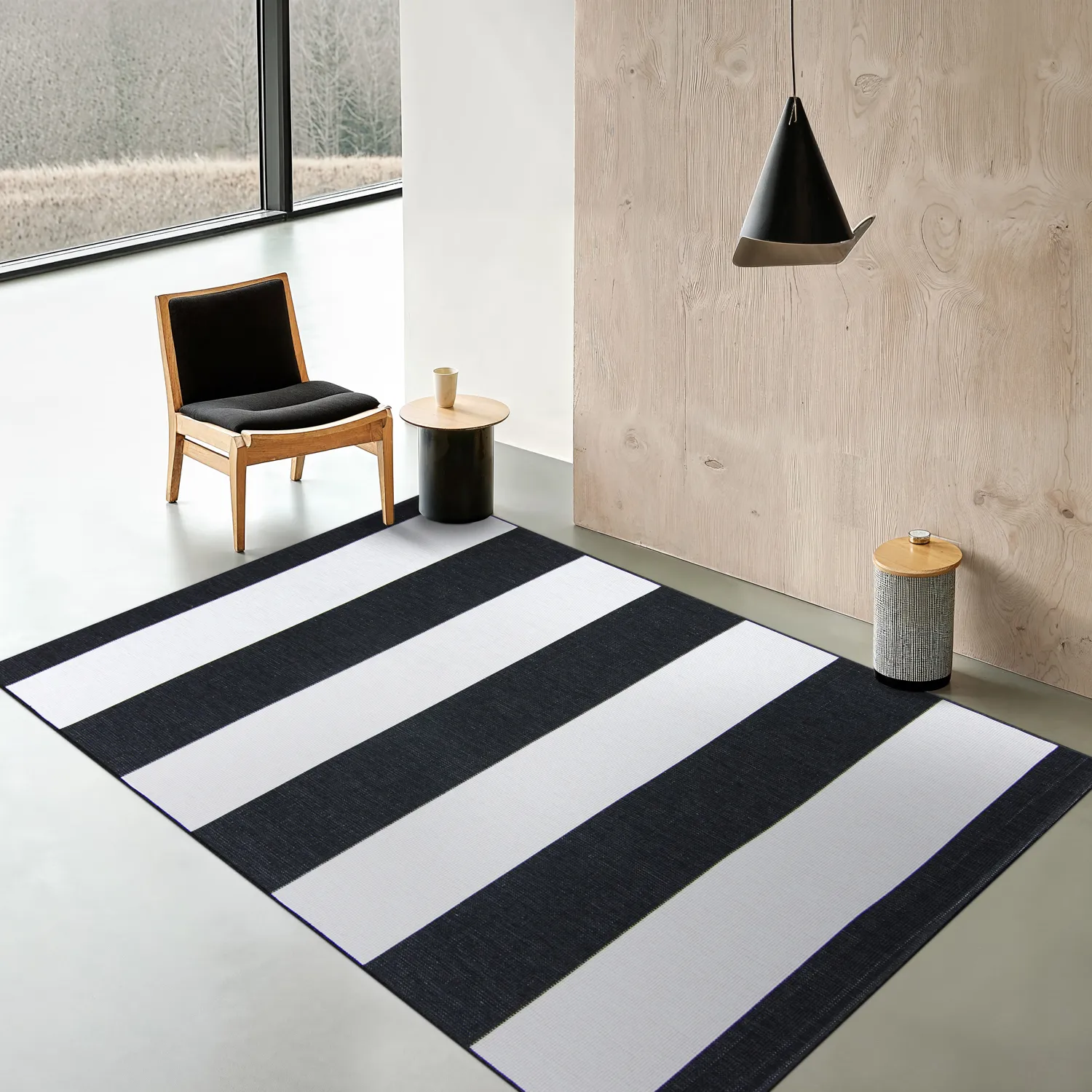 Vloerkleden voor binnen en buiten - Santana (zwart)