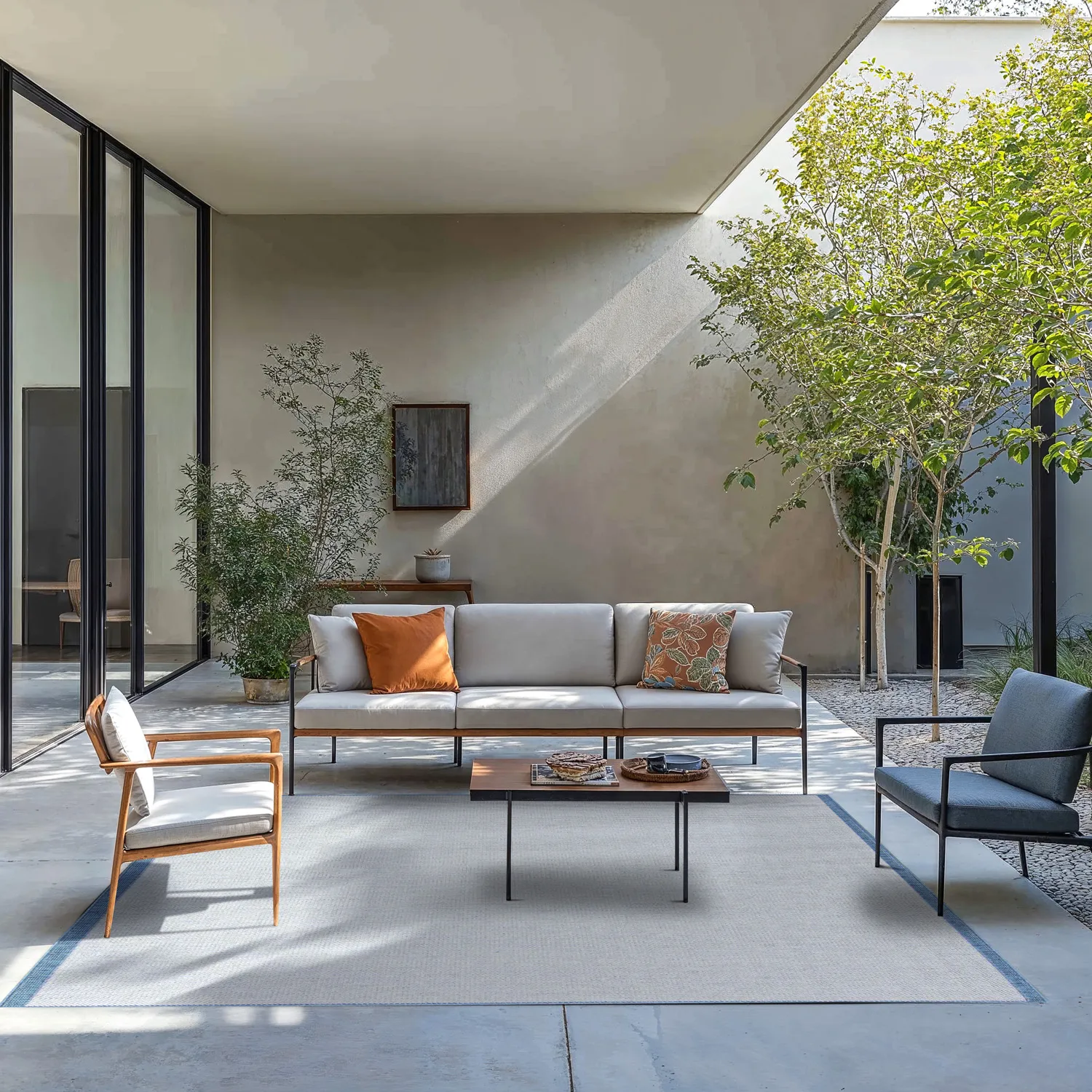 Vloerkleden voor binnen en buiten - Sortelha (blauw)