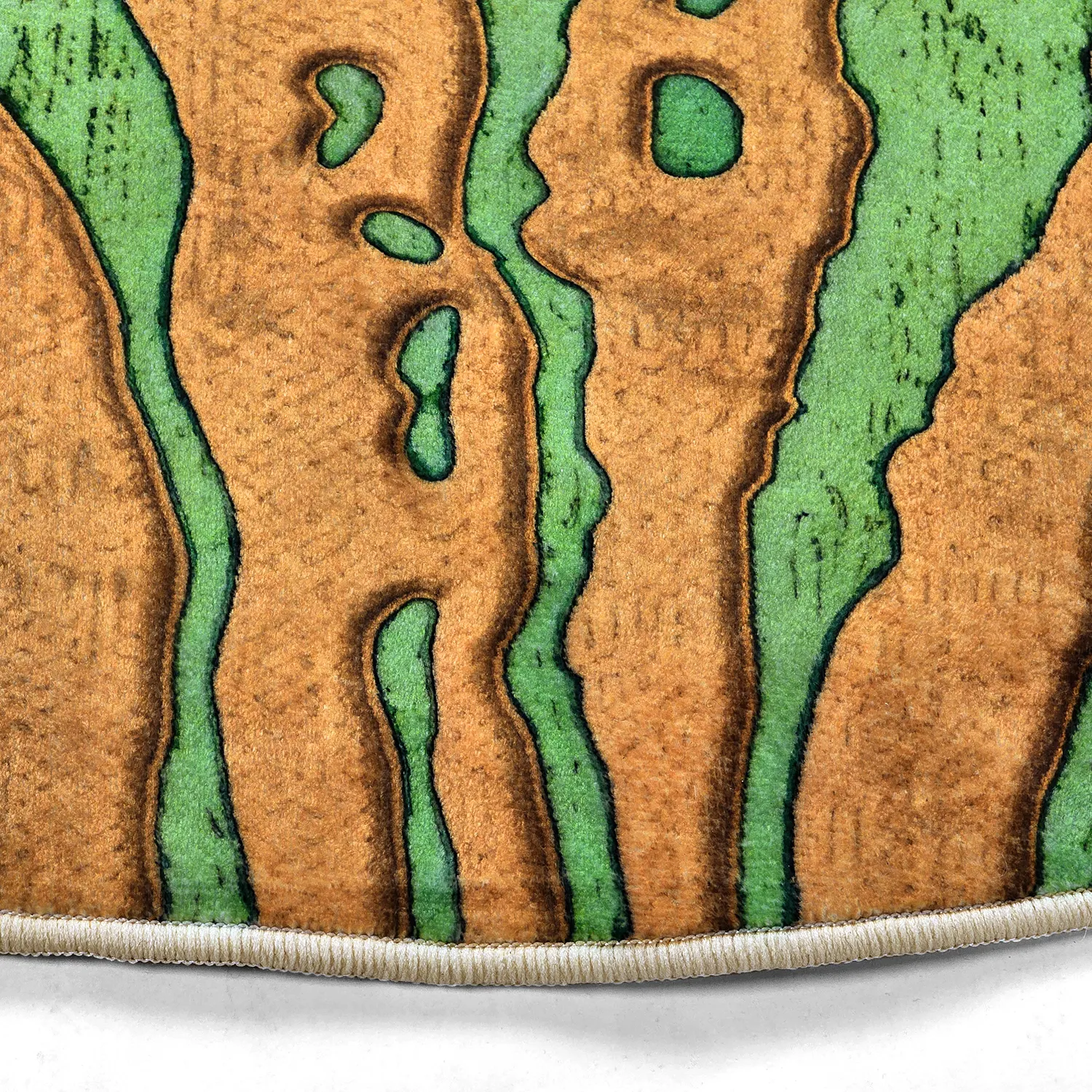 Rond vloerkleed - Zebra (groen/oranje)