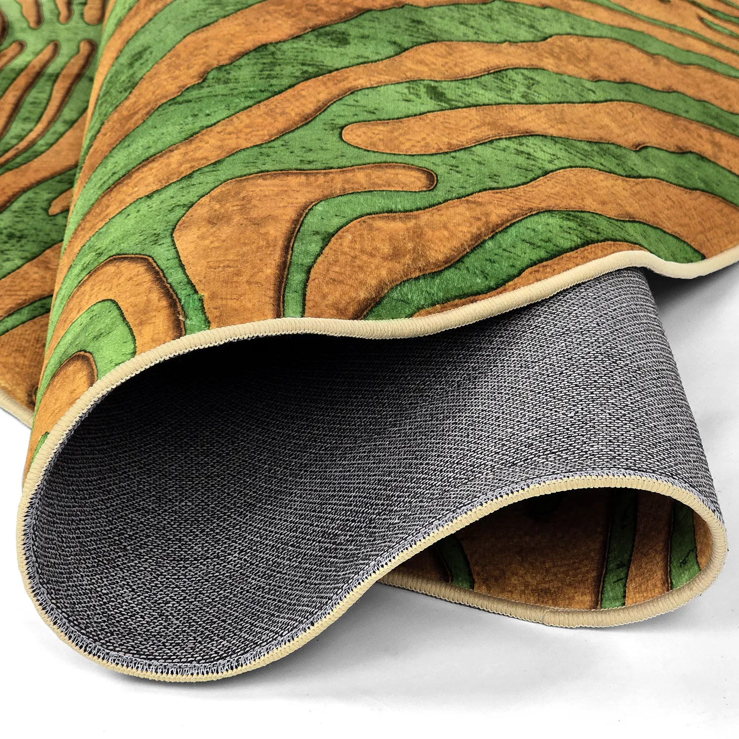 Rond vloerkleed - Zebra (groen/oranje)