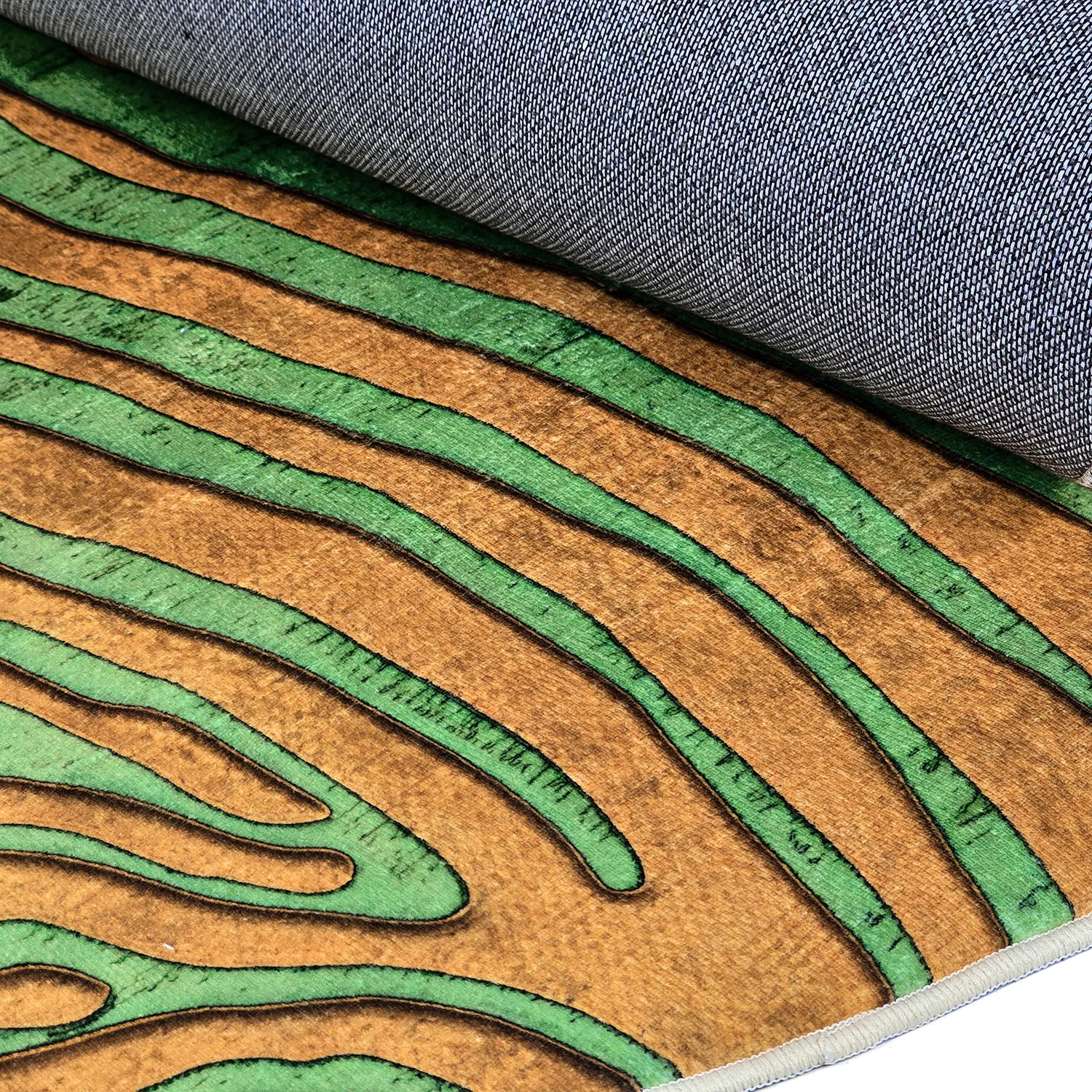 Rond vloerkleed - Zebra (groen/oranje)