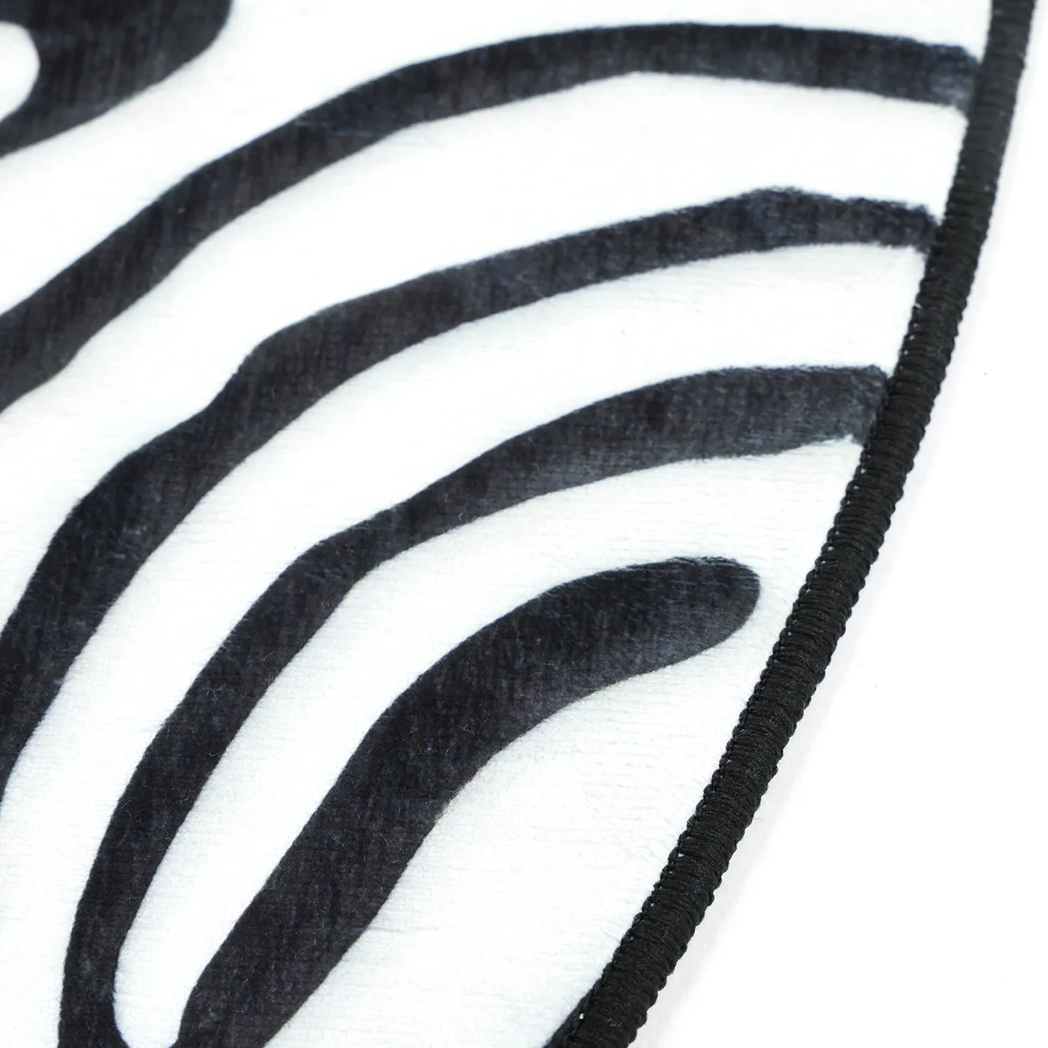 Halfovaal Wilton-vloerkleed - Zebra (zwart/wit)