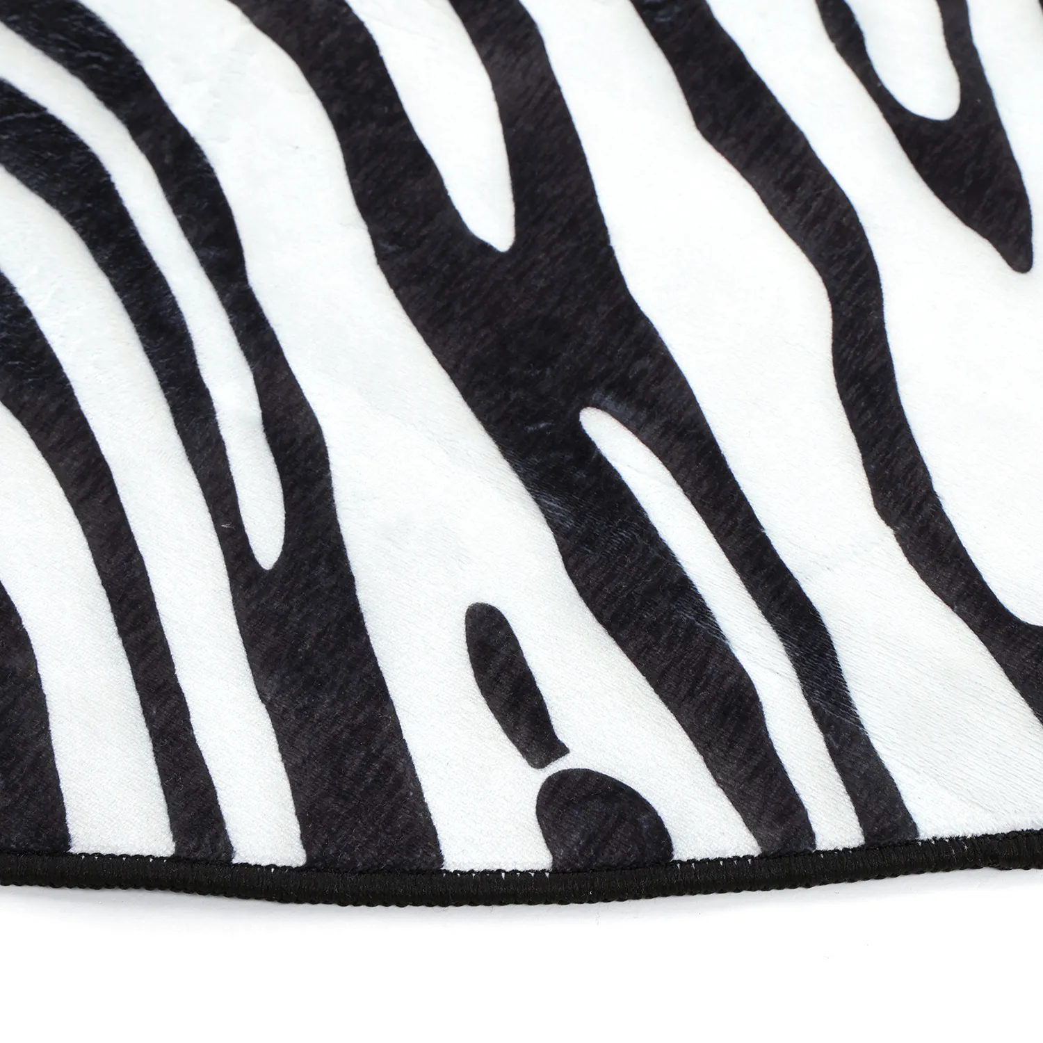 Halfovaal Wilton-vloerkleed - Zebra (zwart/wit)